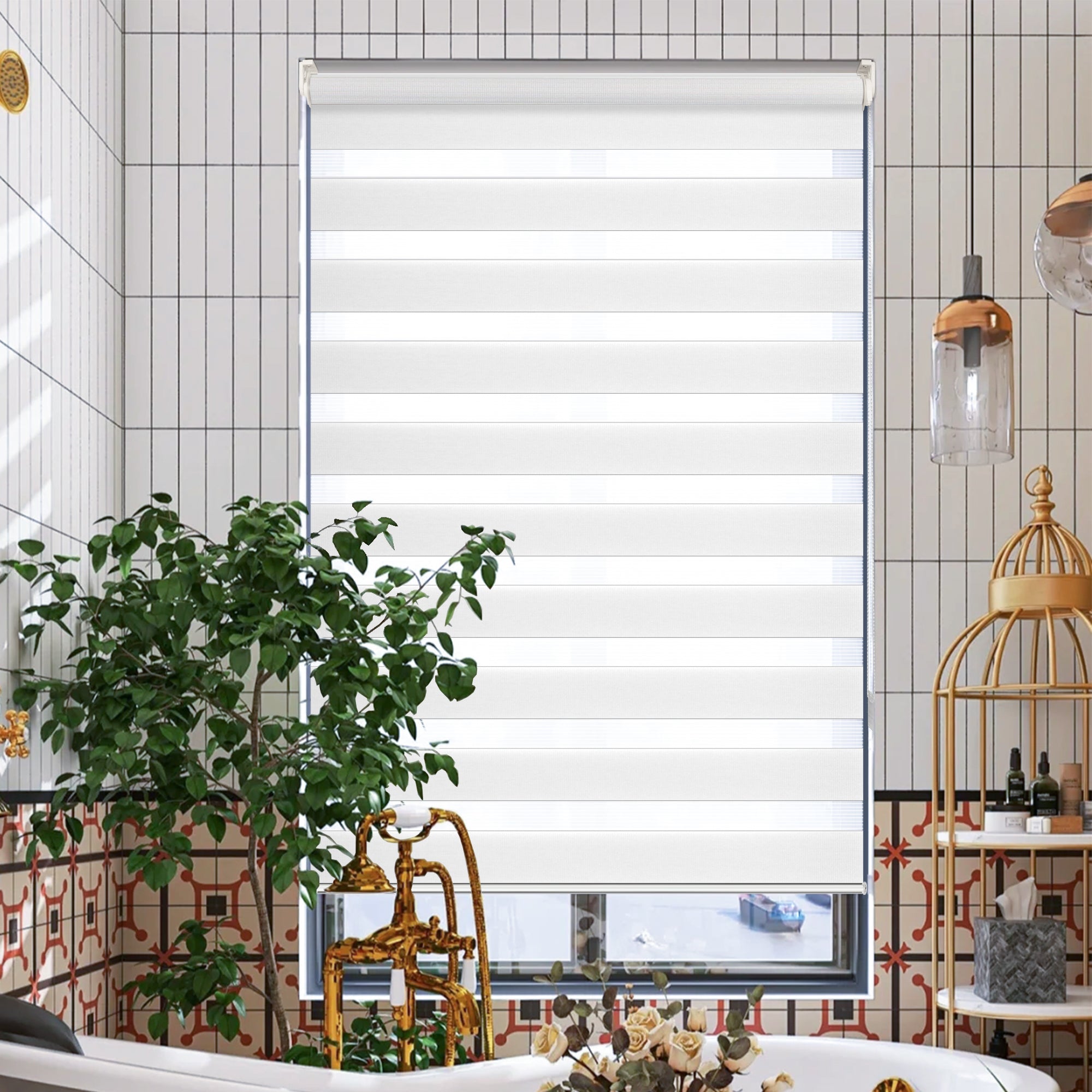 Doppelrollo Duo Rollo Klemmfix ohne Bohren Weiß