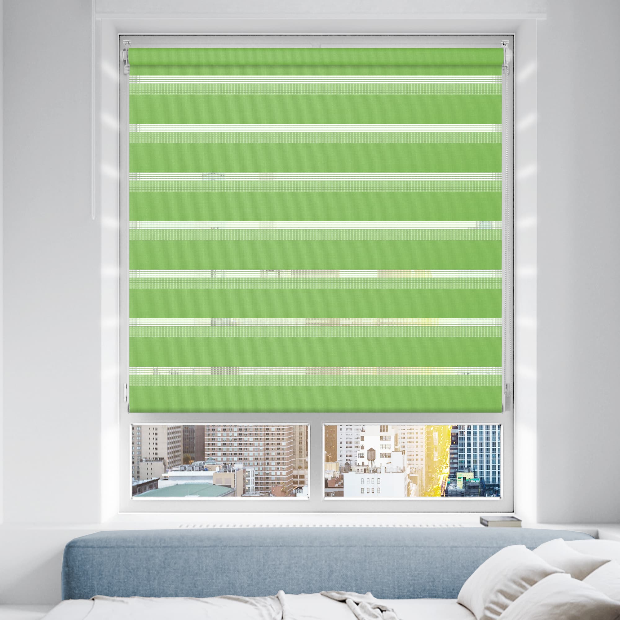 Doppelrollo Duo Rollo Klemmfix ohne Bohren Grün