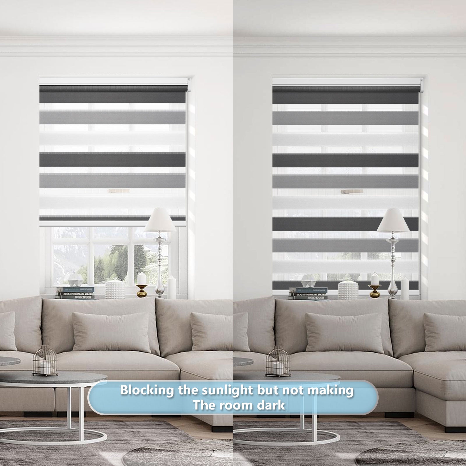 M100 Elektrisch | Lichtdurchlässige | Batterie | Zebra-Rollo | Nach Maß