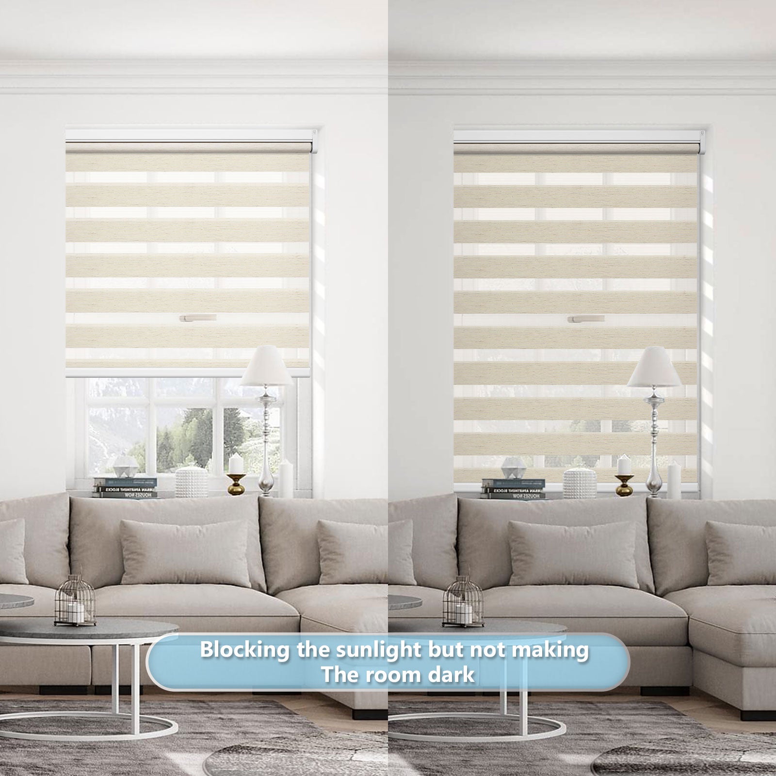 M100 Elektrisch | Lichtdurchlässige | Batterie | Zebra-Rollo | Nach Maß