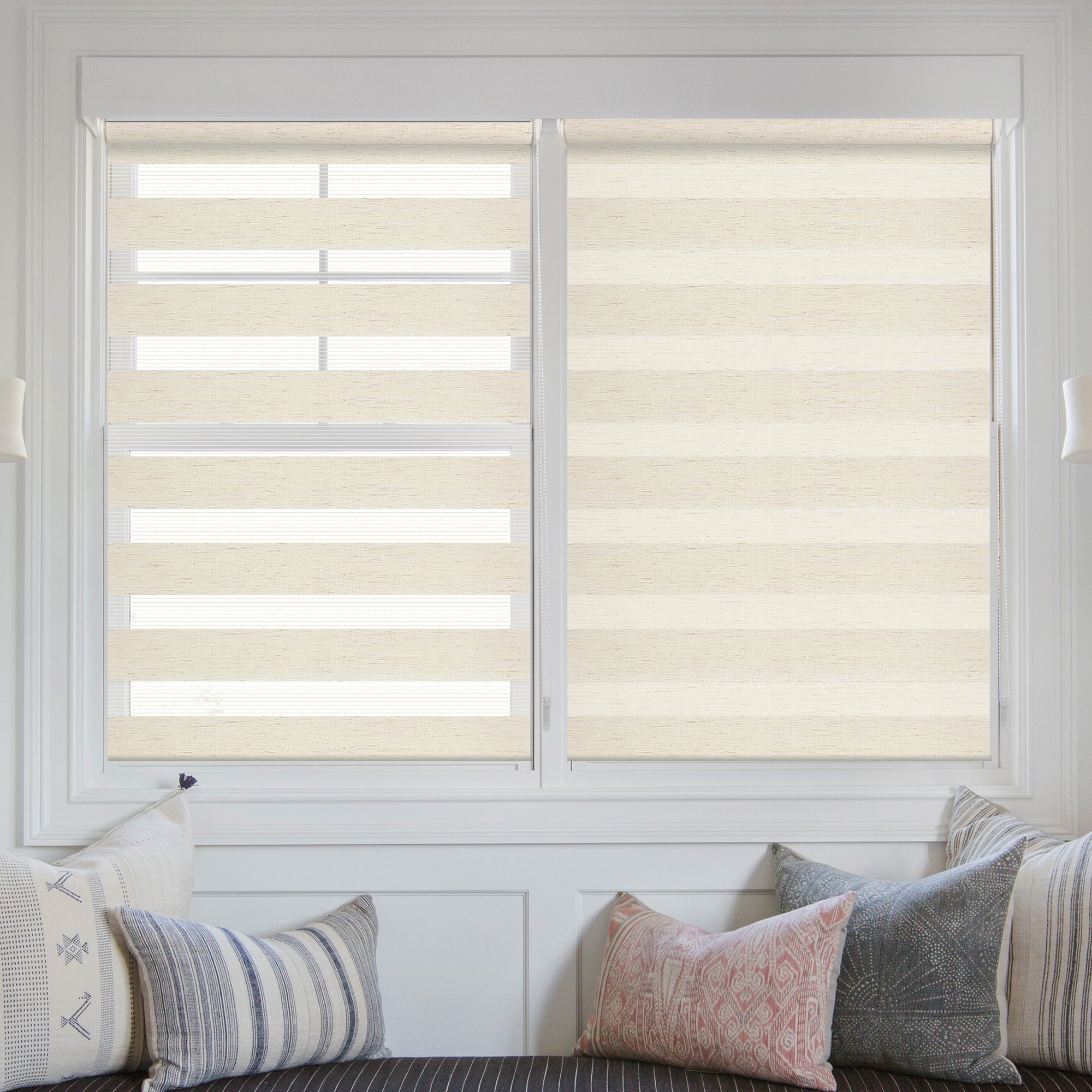 Doppelrollo Duo Rollo Klemmfix ohne Bohren Leinen