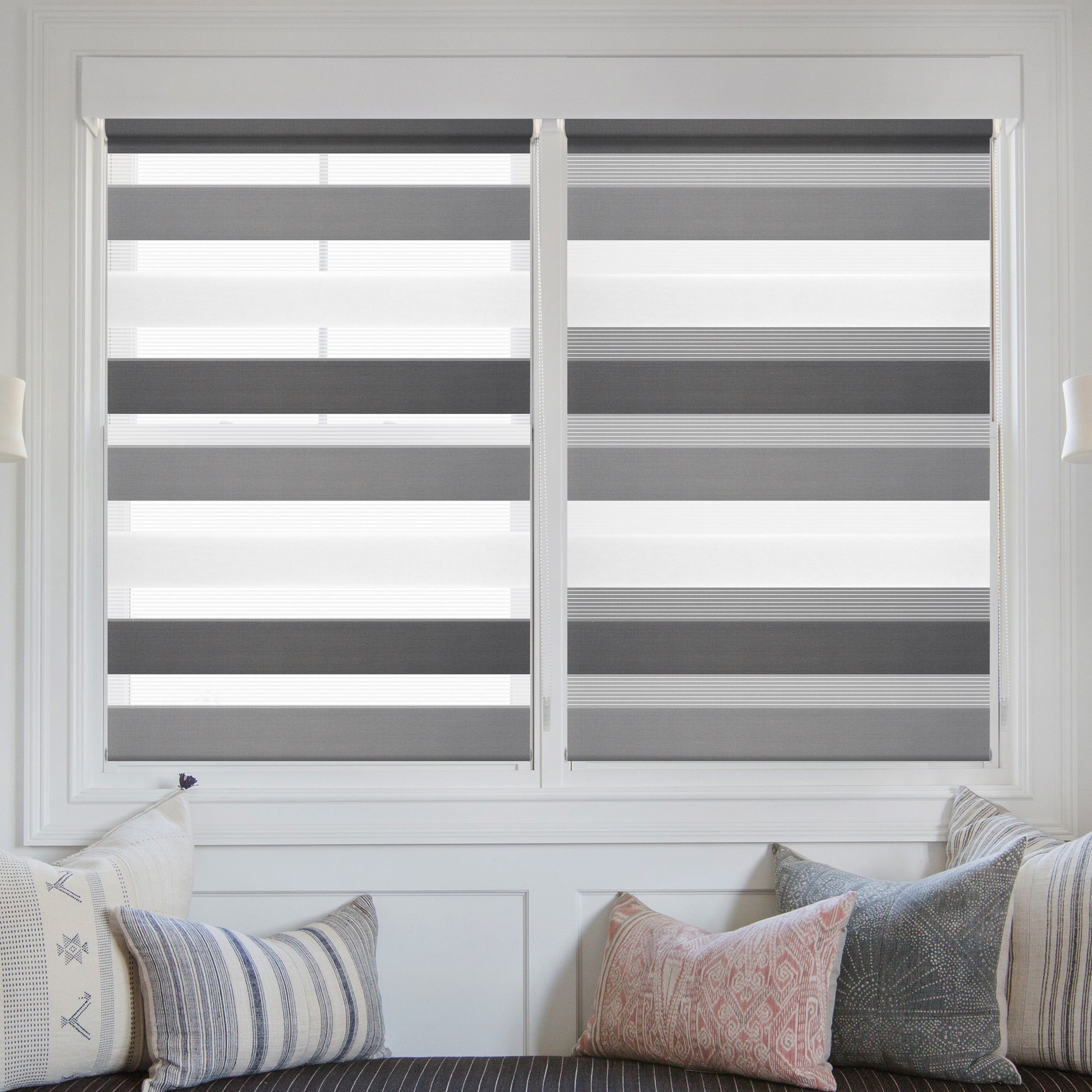 Doppelrollo Duo Rollo Klemmfix ohne Bohren Weiß Grau Anthrazit