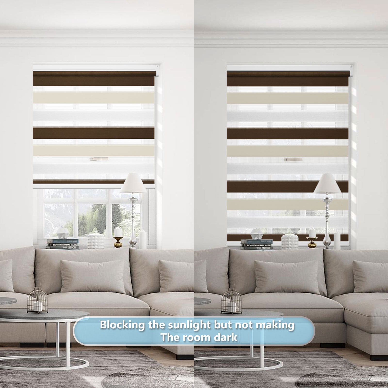 M100 Elektrisch | Lichtdurchlässige | Batterie | Zebra-Rollo | Nach Maß