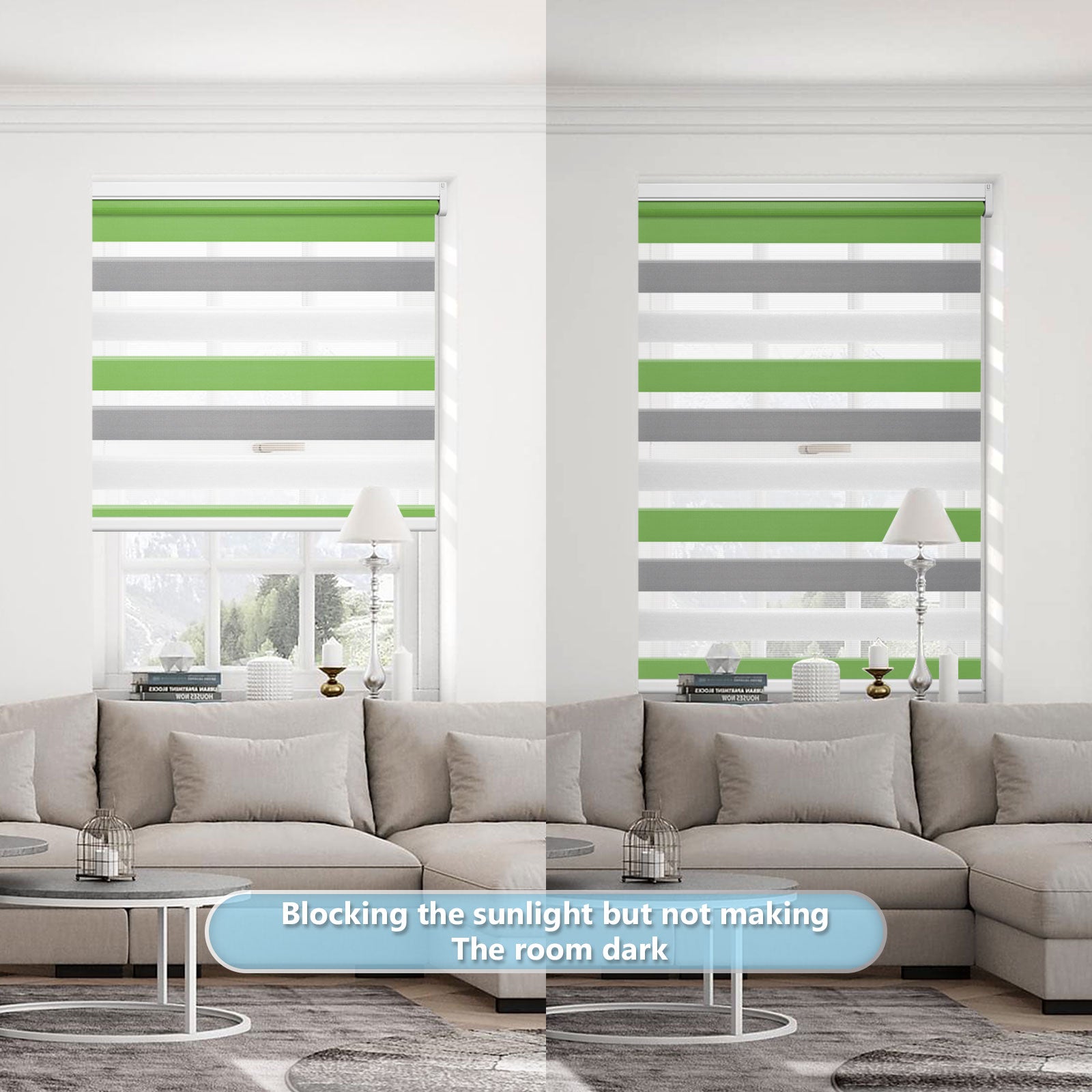 M100 Elektrisch | Lichtdurchlässige | Batterie | Zebra-Rollo | Nach Maß