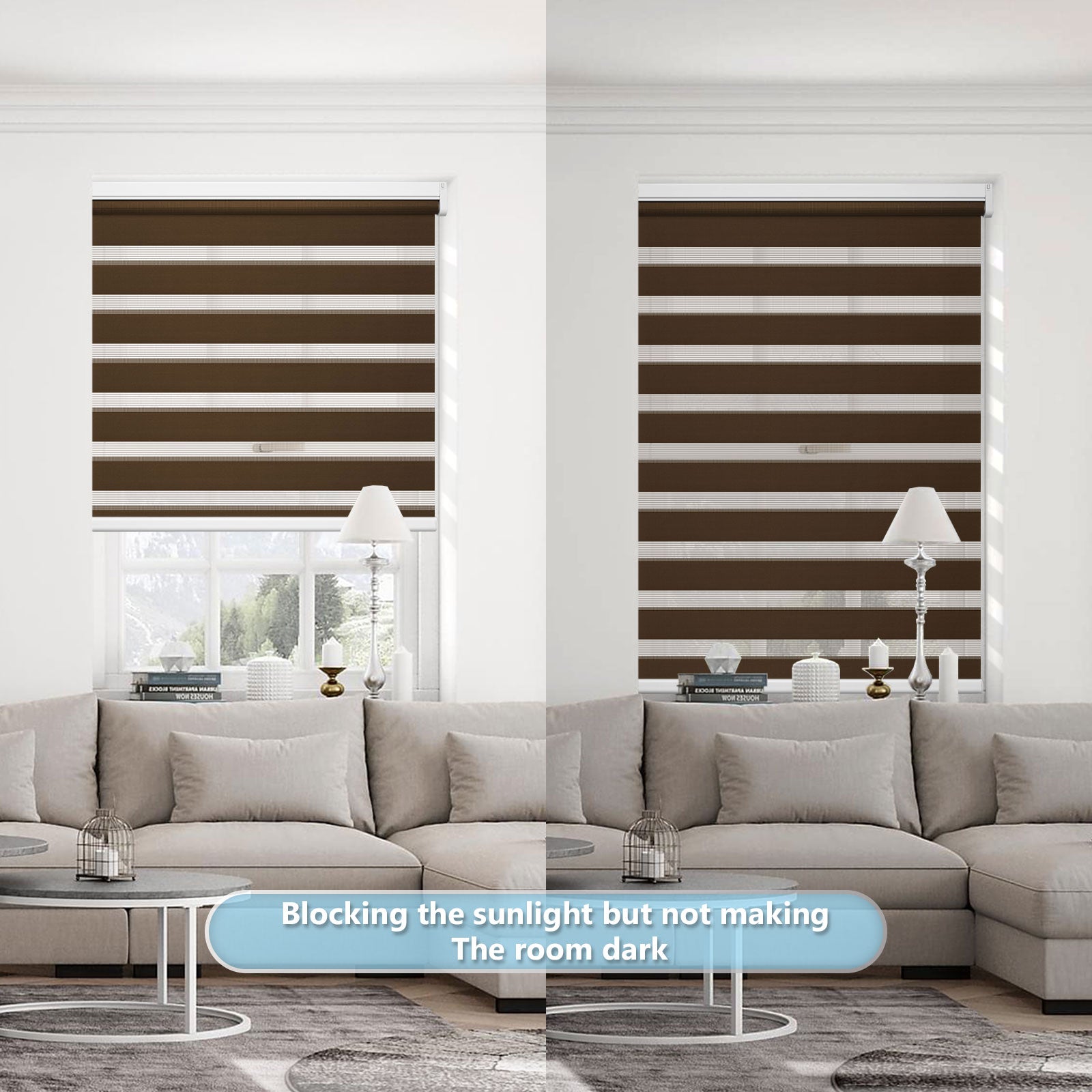 M100 Elektrisch | Lichtdurchlässige | Batterie | Zebra-Rollo | Nach Maß