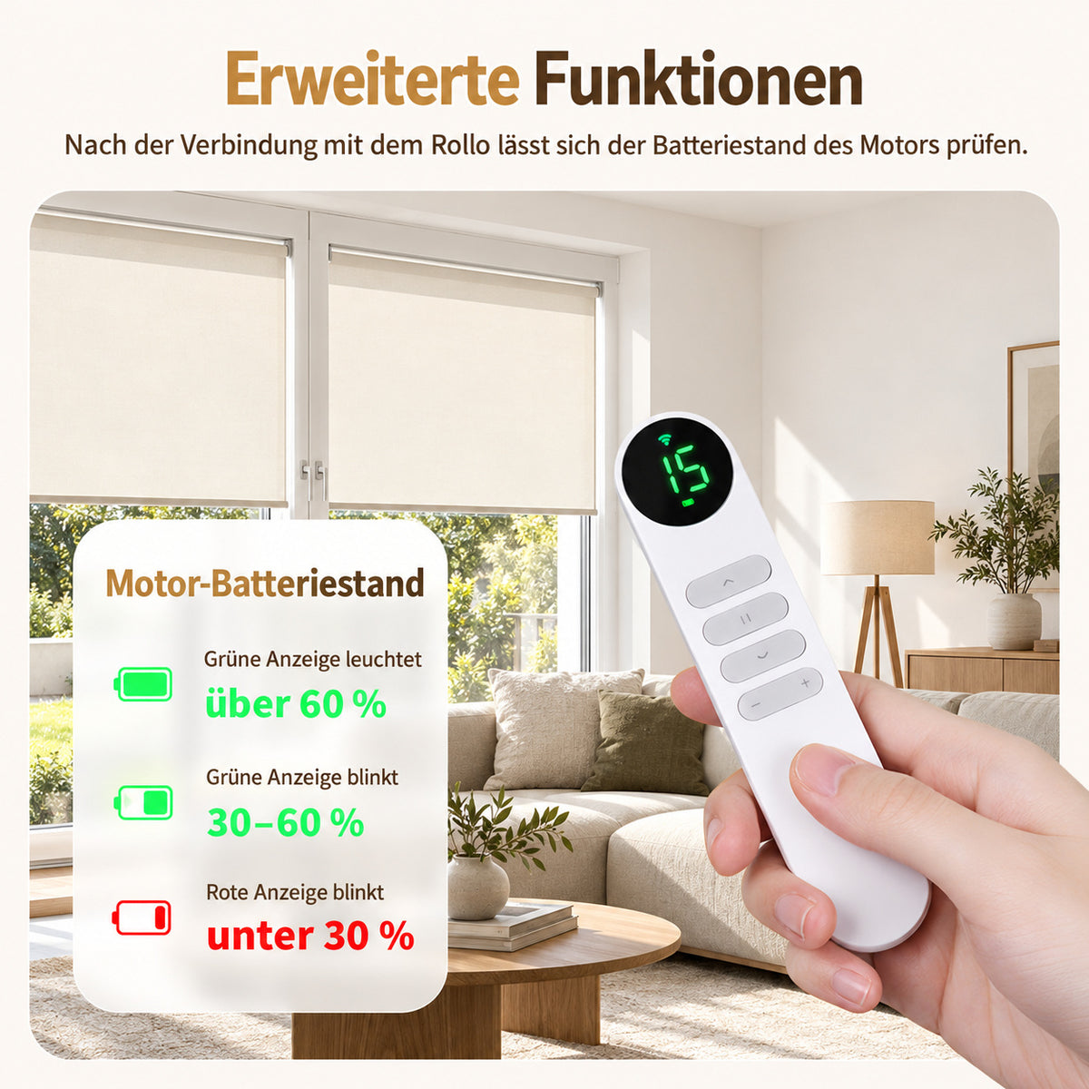 Grandekor 15-Kanal-Fernbedienung für elektrische Rollos – Lagerware