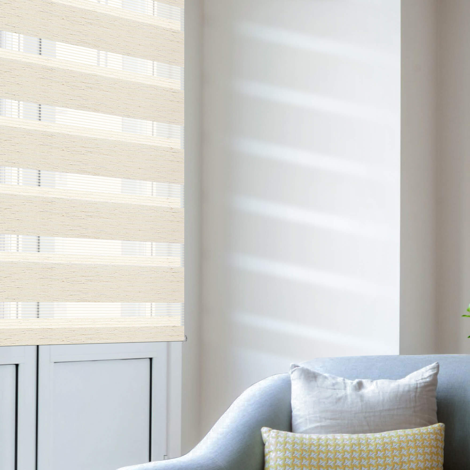 Doppelrollo Duo Rollo Klemmfix ohne Bohren Leinen