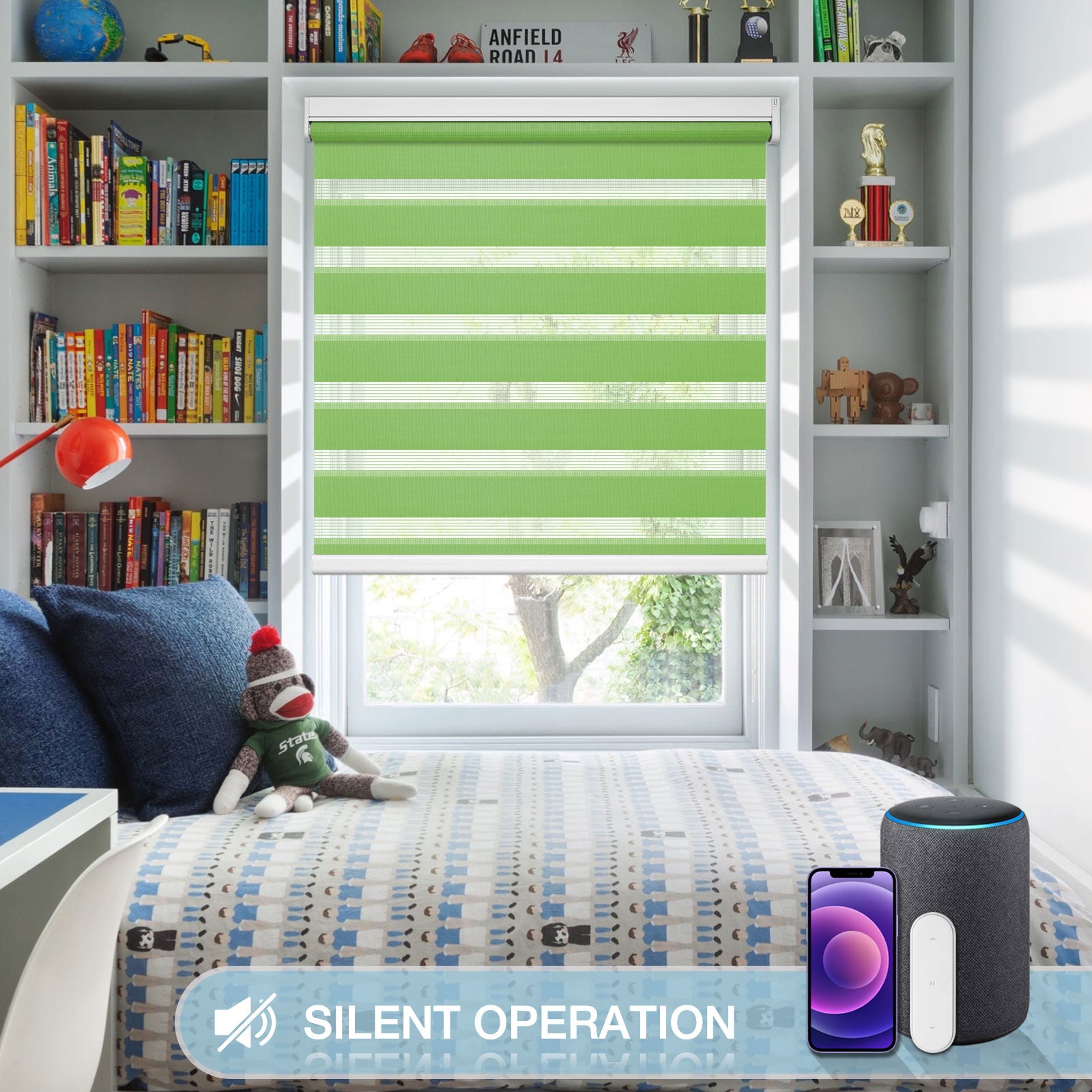 M100 Elektrisch | Lichtdurchlässige | Batterie | Zebra-Rollo | Nach Maß