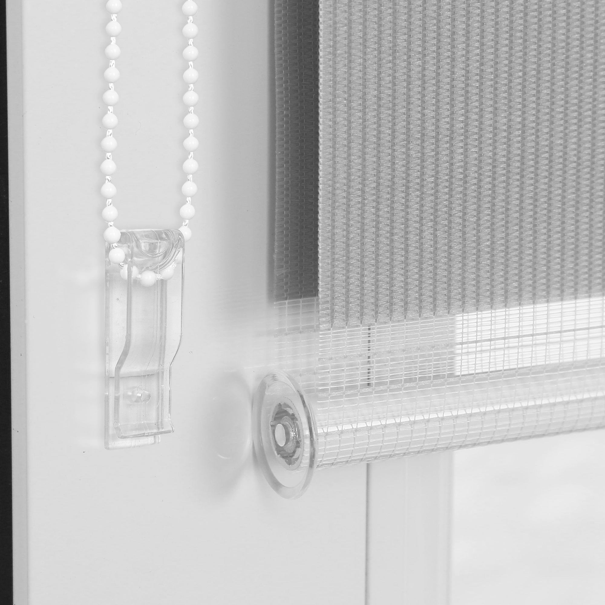 Doppelrollo Duo Rollo Klemmfix ohne Bohren Hellgrau