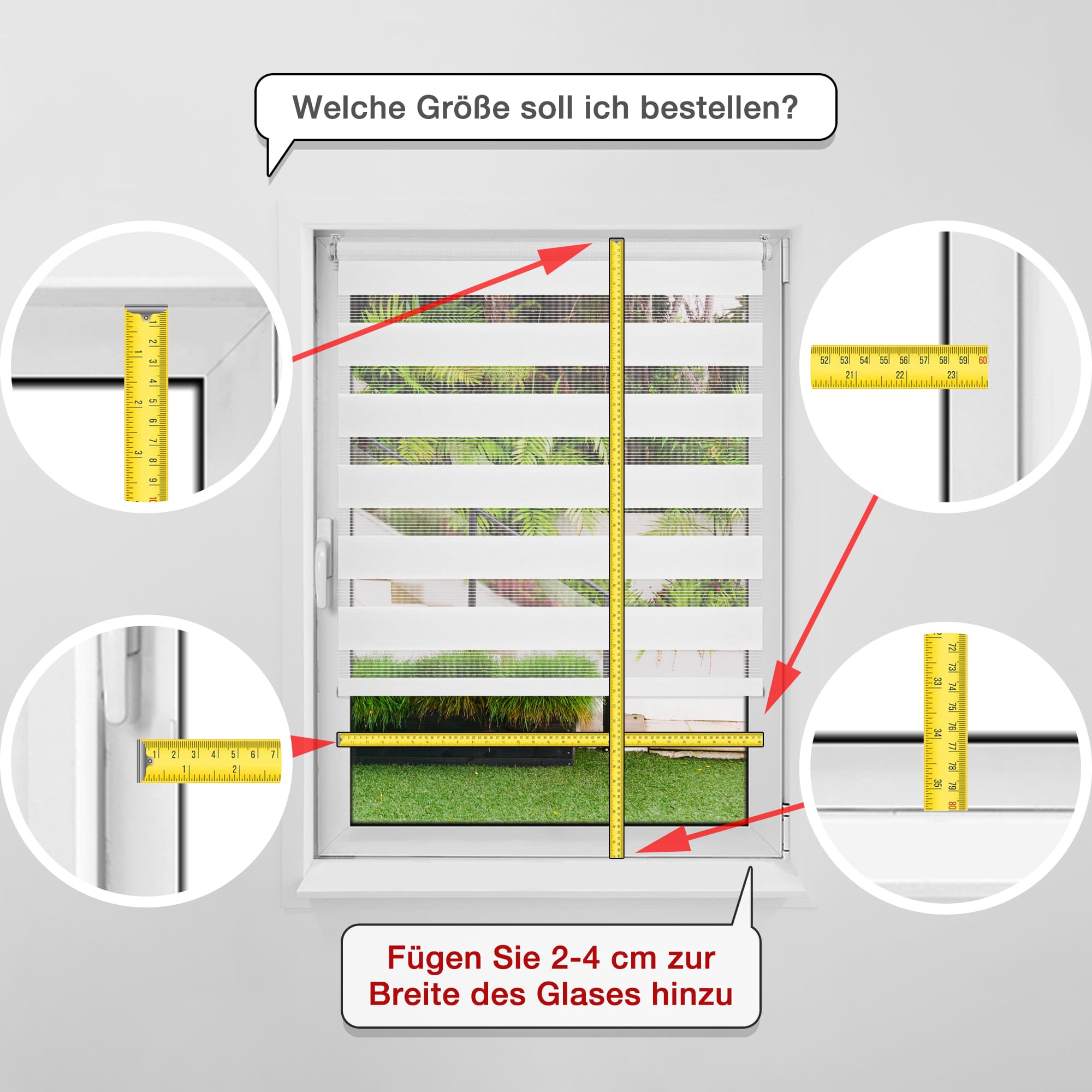 Doppelrollo Duo Rollo Klemmfix ohne Bohren Grün Grau Weiß