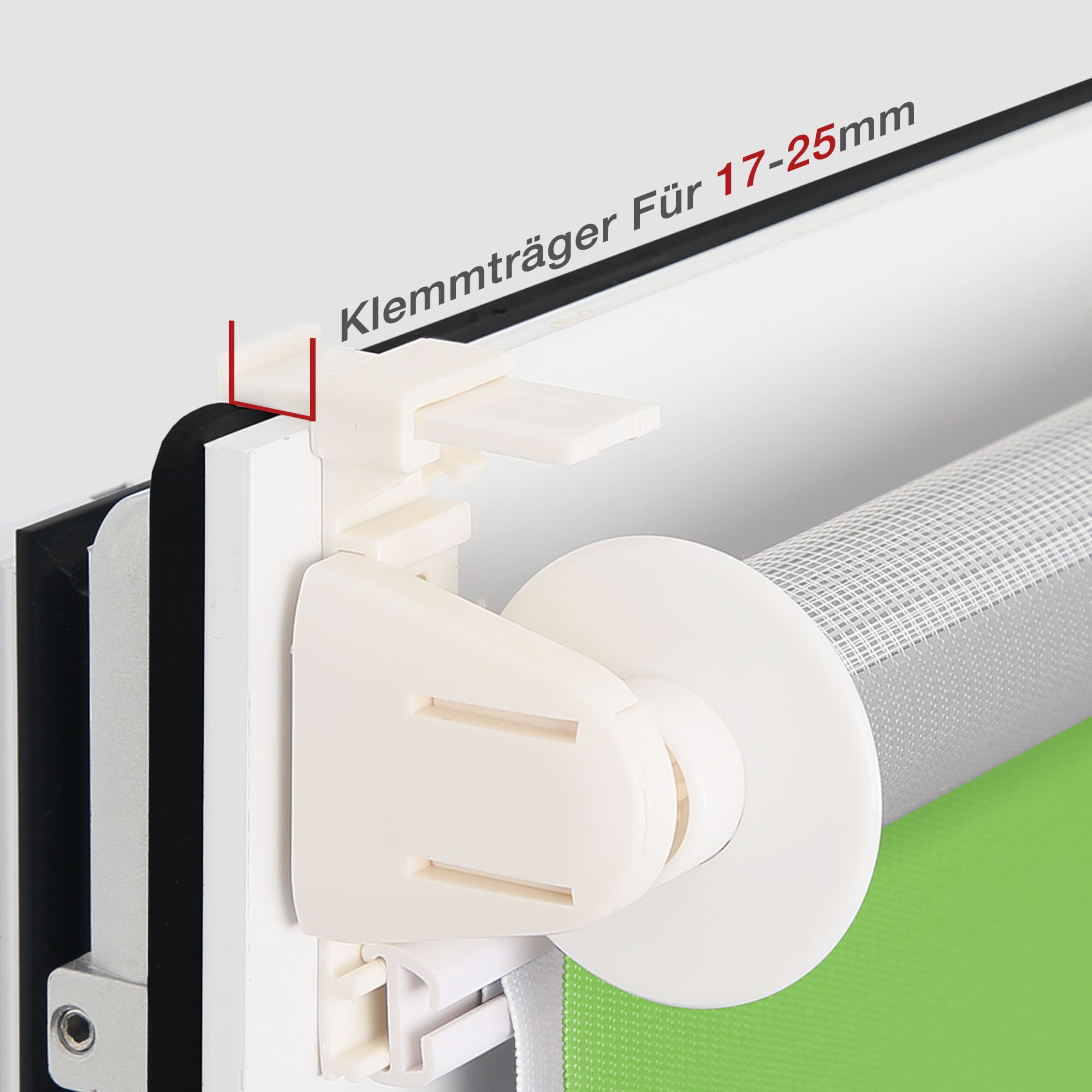 Doppelrollo Duo Rollo Klemmfix ohne Bohren Grün Grau Weiß