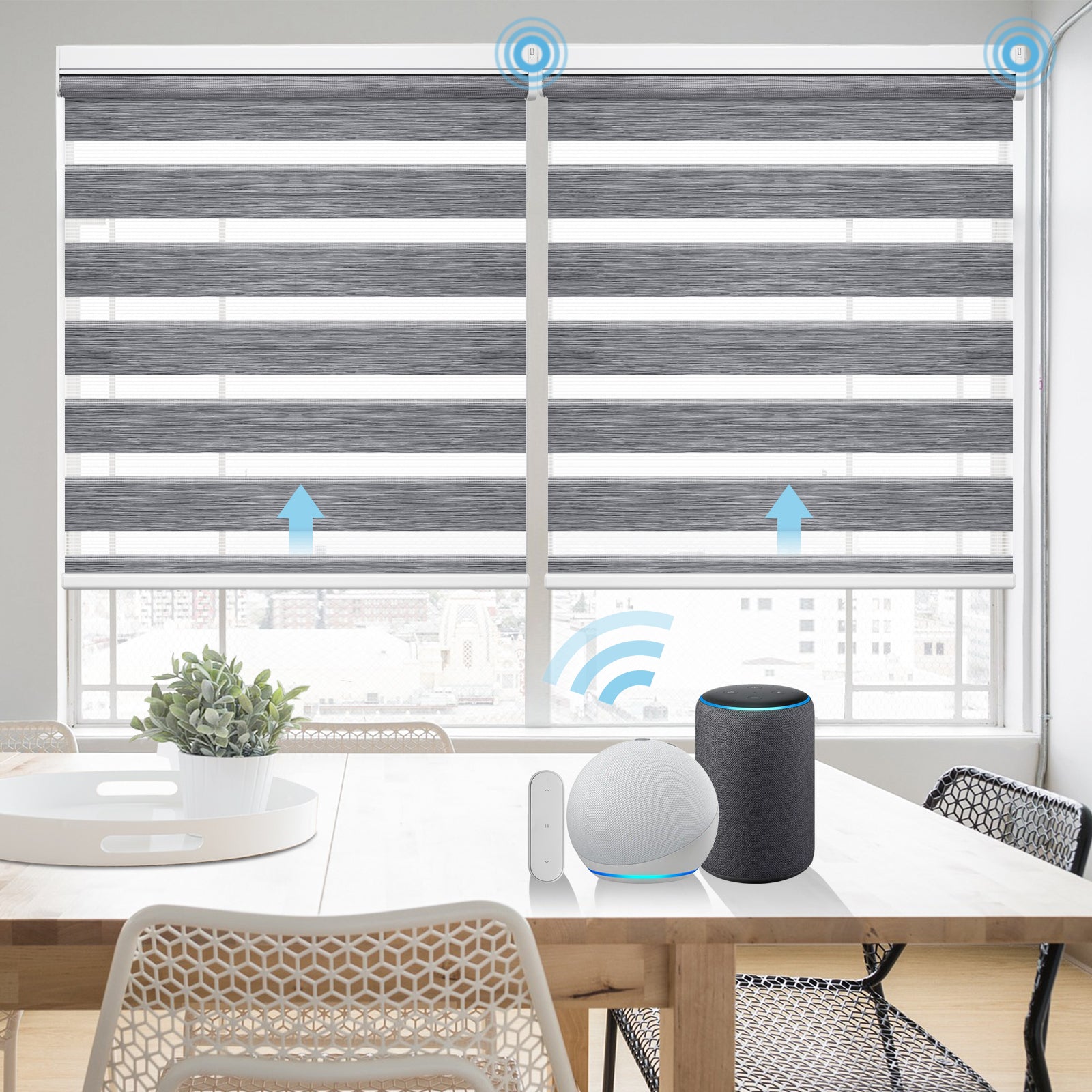 M100 Elektrisch | Lichtdurchlässige | Batterie | Zebra-Rollo | Nach Maß