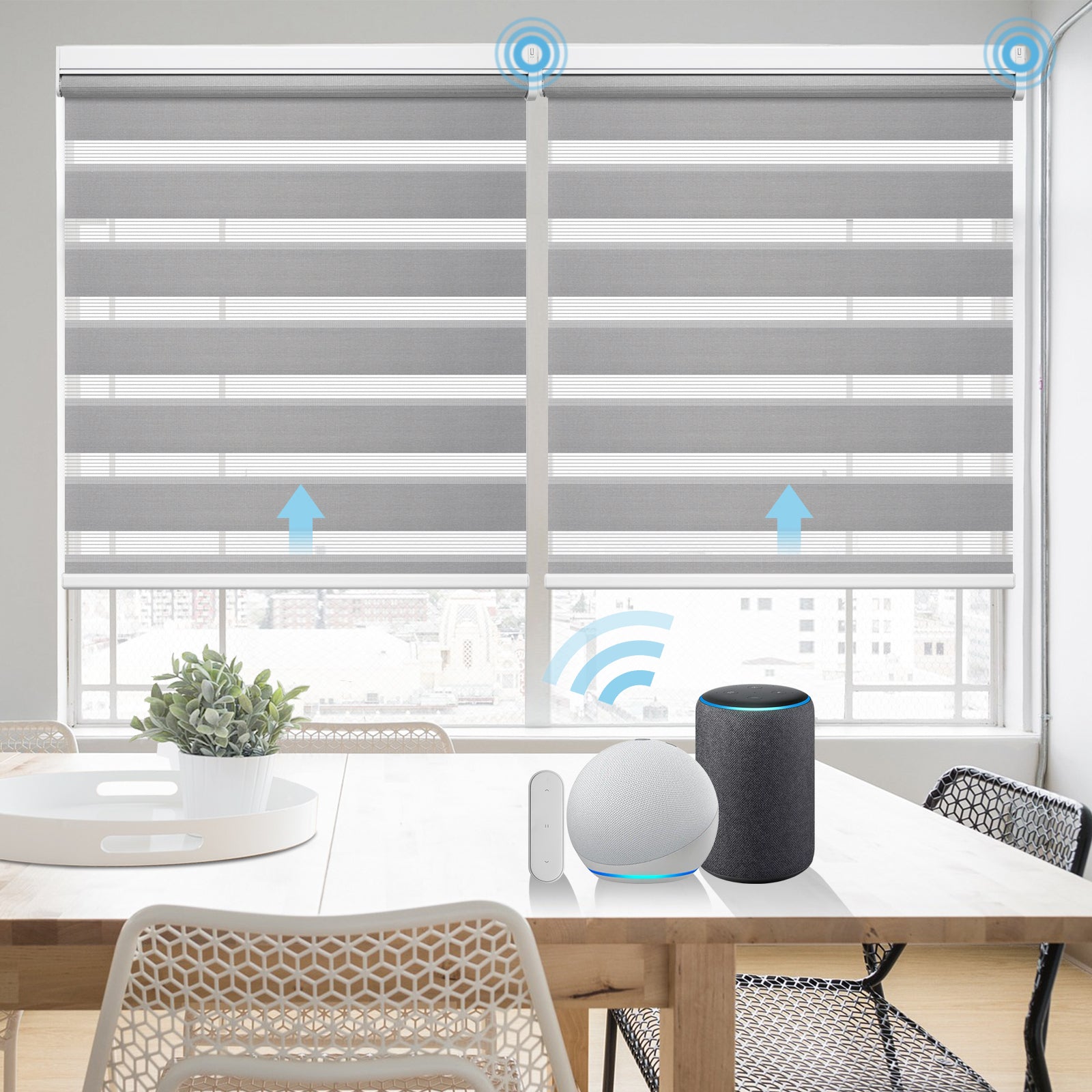 M100 Elektrisch | Lichtdurchlässige | Batterie | Zebra-Rollo | Nach Maß