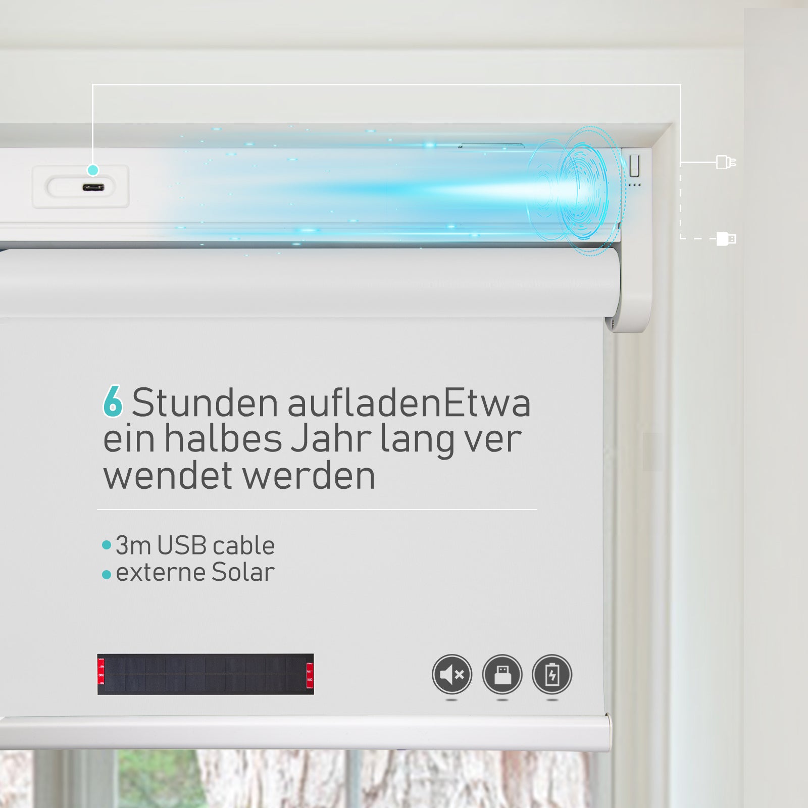 M130 Elektrisch | Verdunkelung | Akku | Rollo | Nach Maß