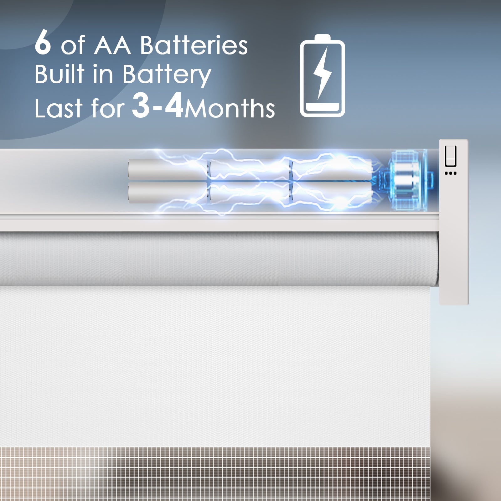 M100 Elektrisch | Lichtdurchlässige | Batterie | Zebra-Rollo | Nach Maß