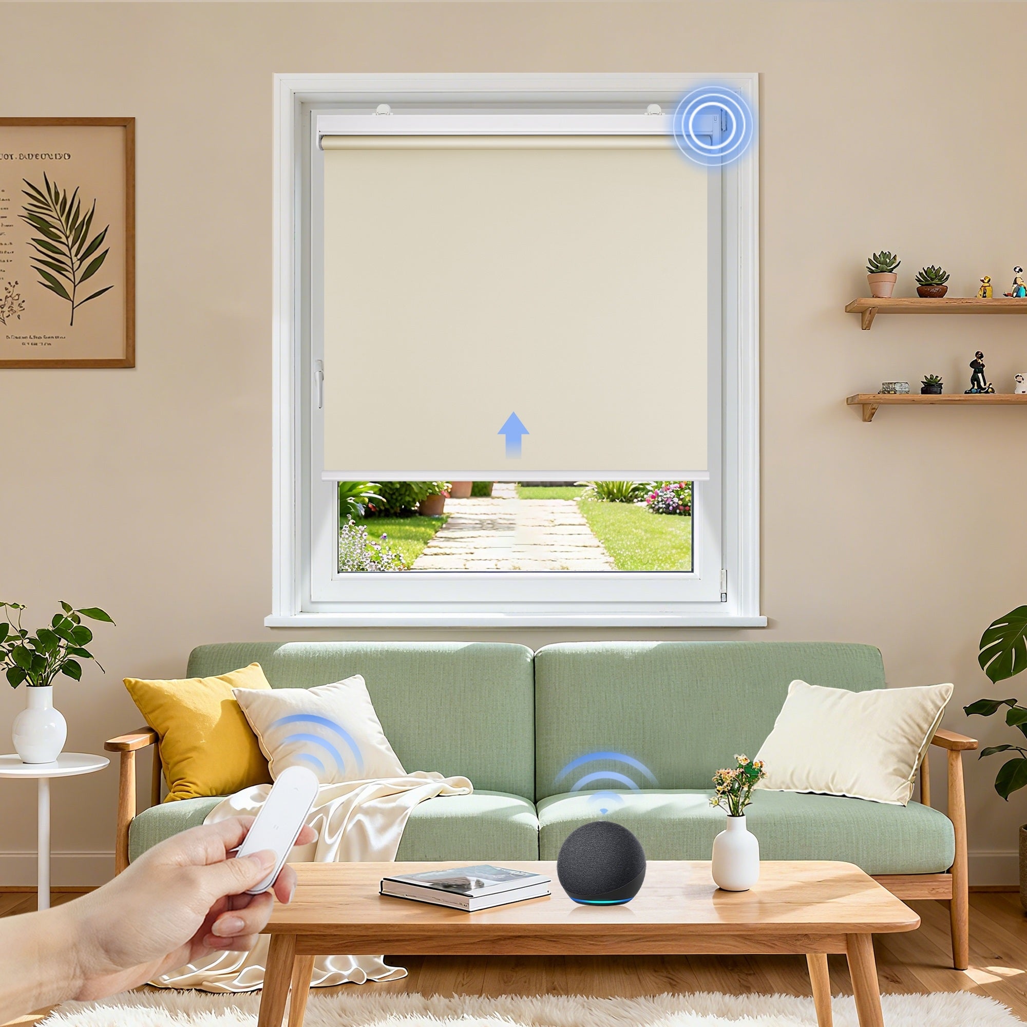 M100 Elektrisch | Verdunkelung | Batterie | Rollo | Creme | Standardgröße