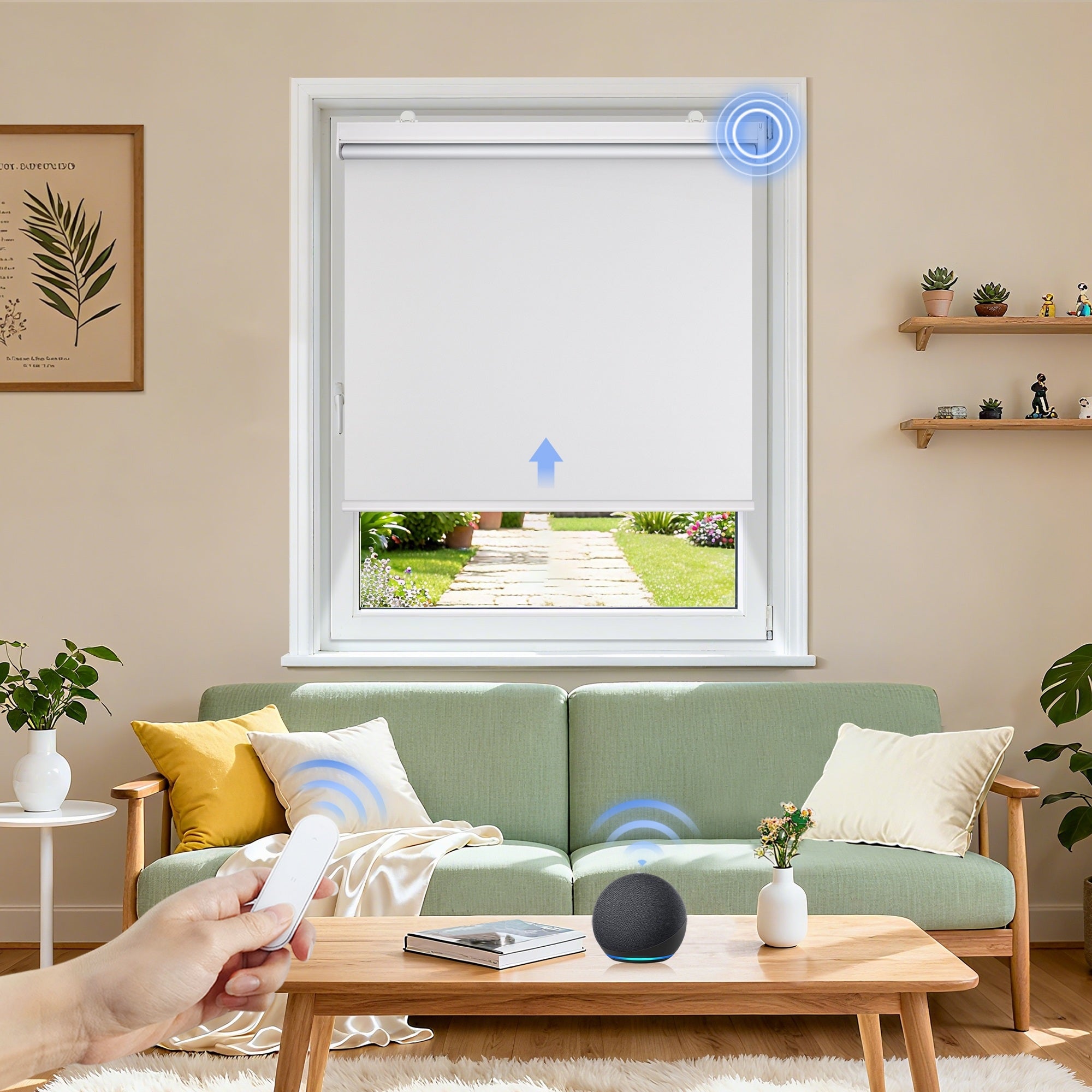 M100 Elektrisch | Verdunkelung | Batterie | Rollo | Weiß | Standardgröße