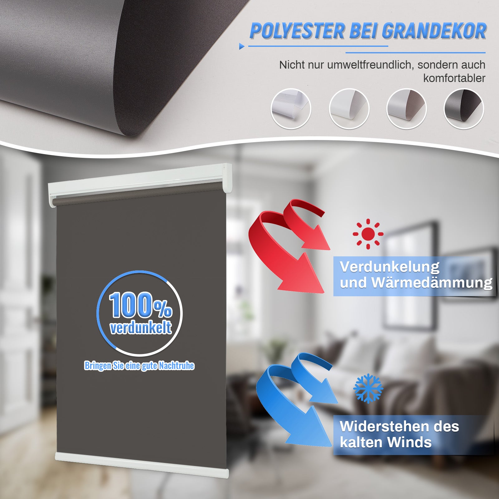 M100 Elektrisch | Verdunkelung | Batterie | Rollo | Nach Maß