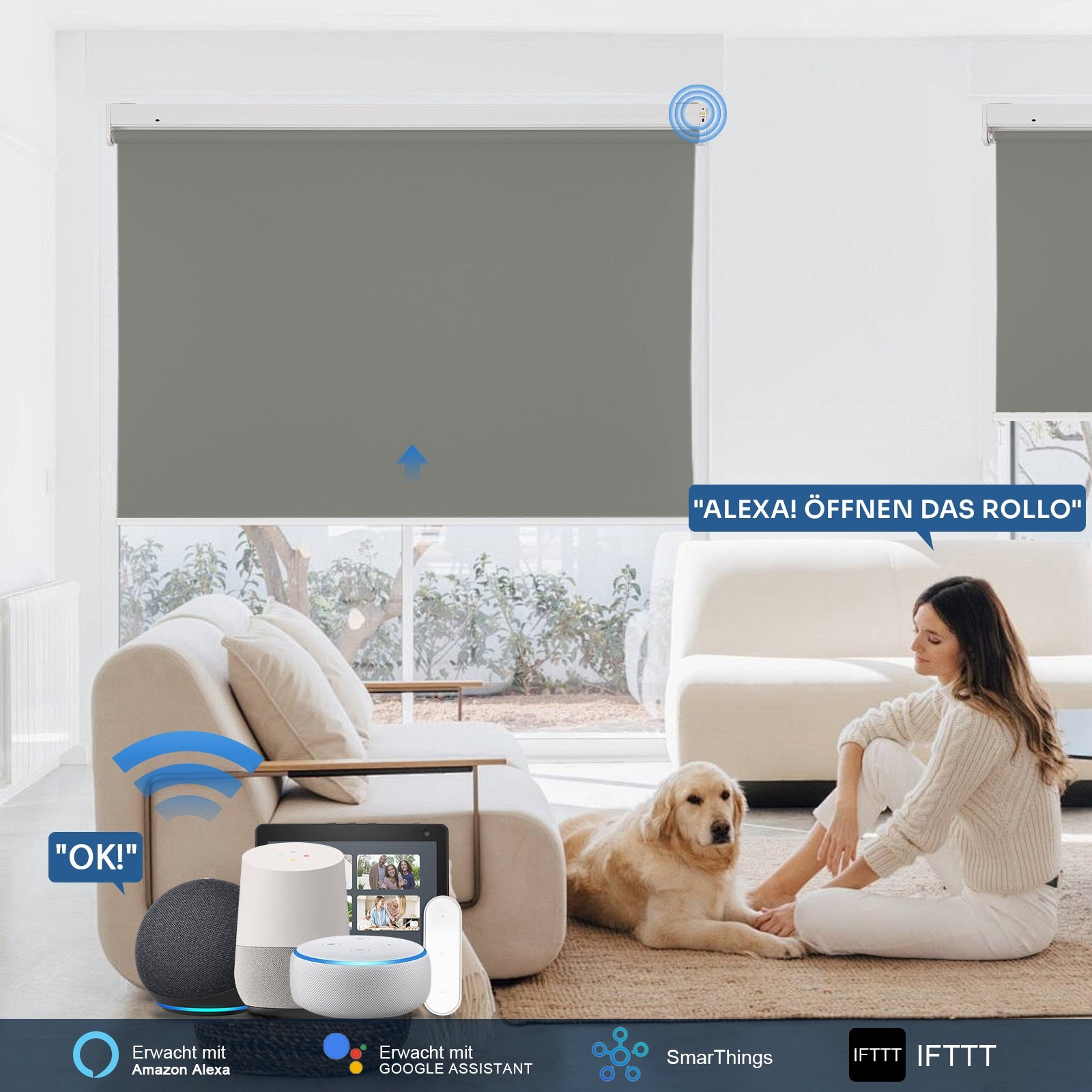 M330 Elektrisch | Bohrenfrei | Verdunkelung | Akku | Rollo | Nach Maß