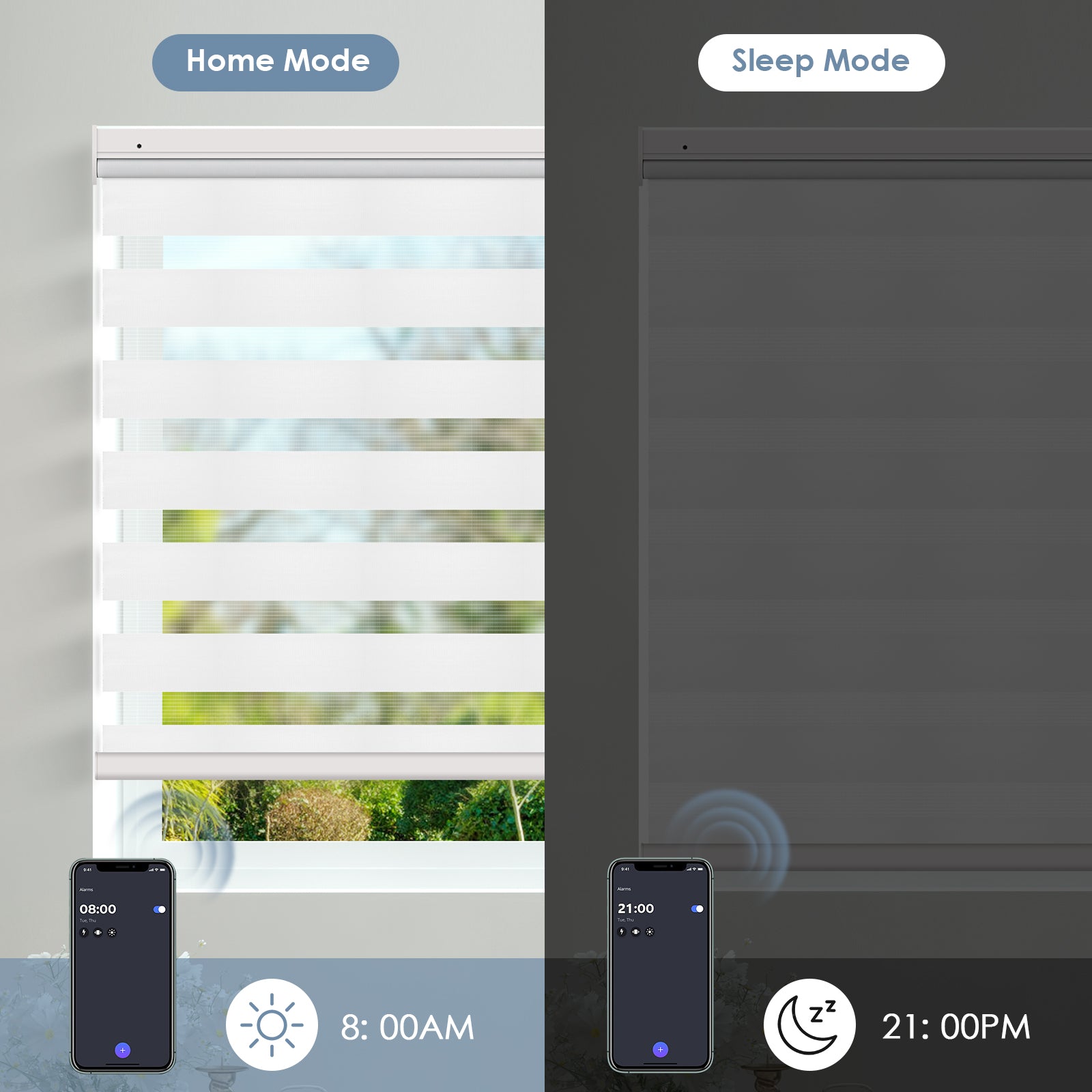 M100 Elektrisch | Lichtdurchlässige | Batterie | Zebra-Rollo | Nach Maß