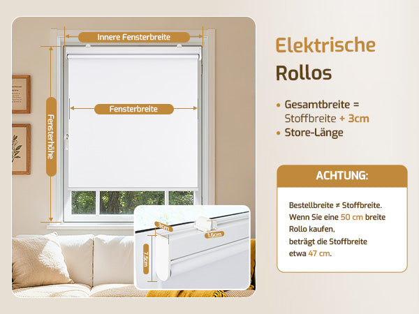 M100 Elektrisch | Verdunkelung | Batterie | Rollo | Grau | Standardgröße