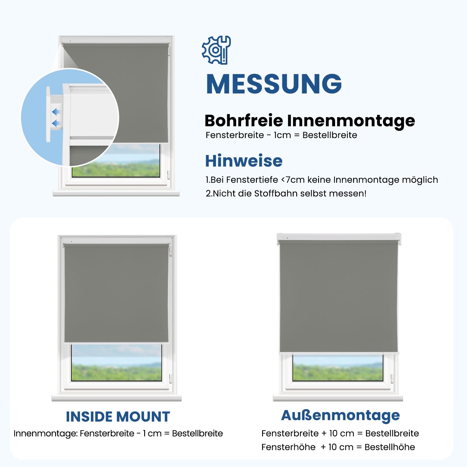 M330 Elektrisch | Bohrenfrei | Verdunkelung | Akku | Rollo | Nach Maß