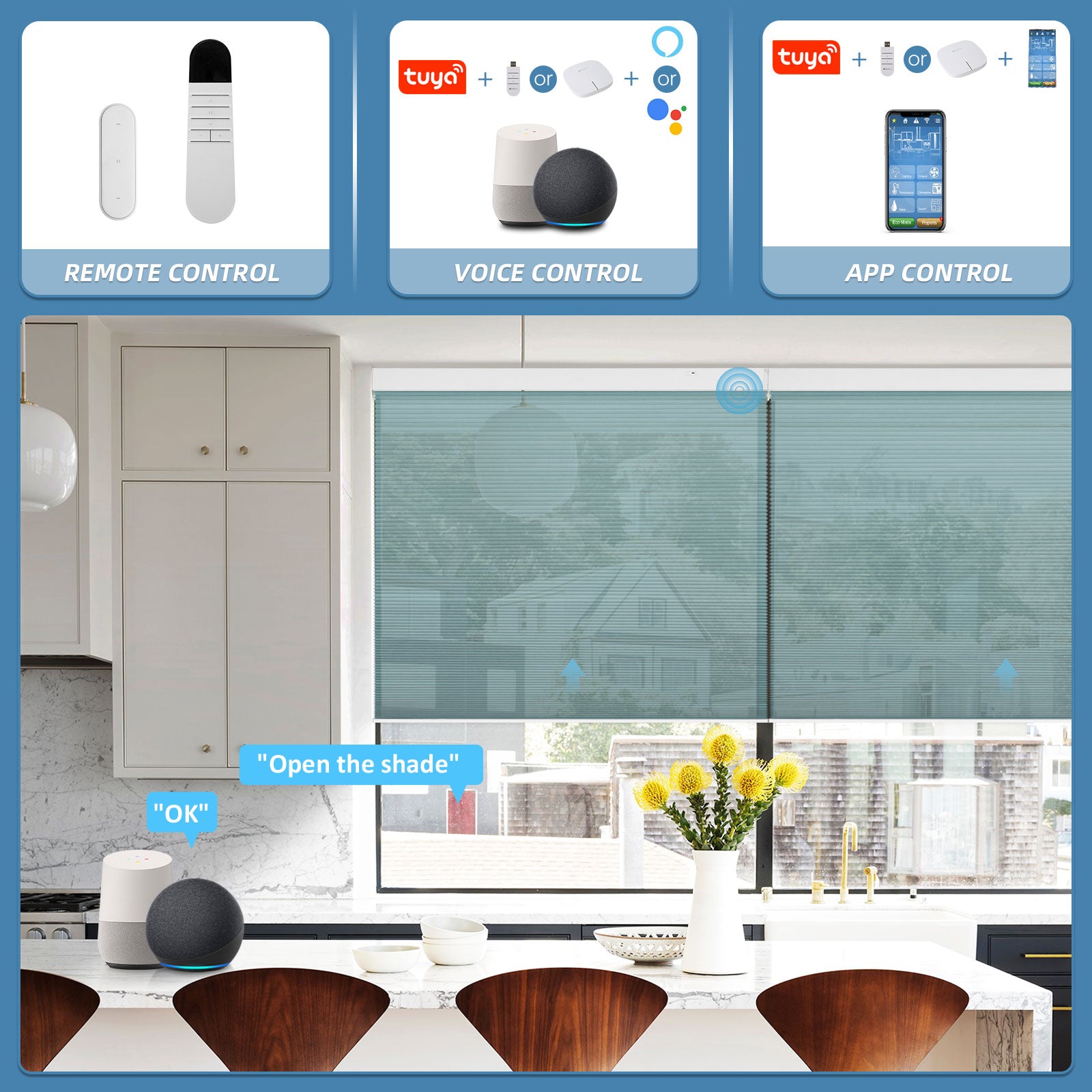 K130 Elektrisch | Lichtdurchlässige | Akku | Wabenplissees | Nach Maß