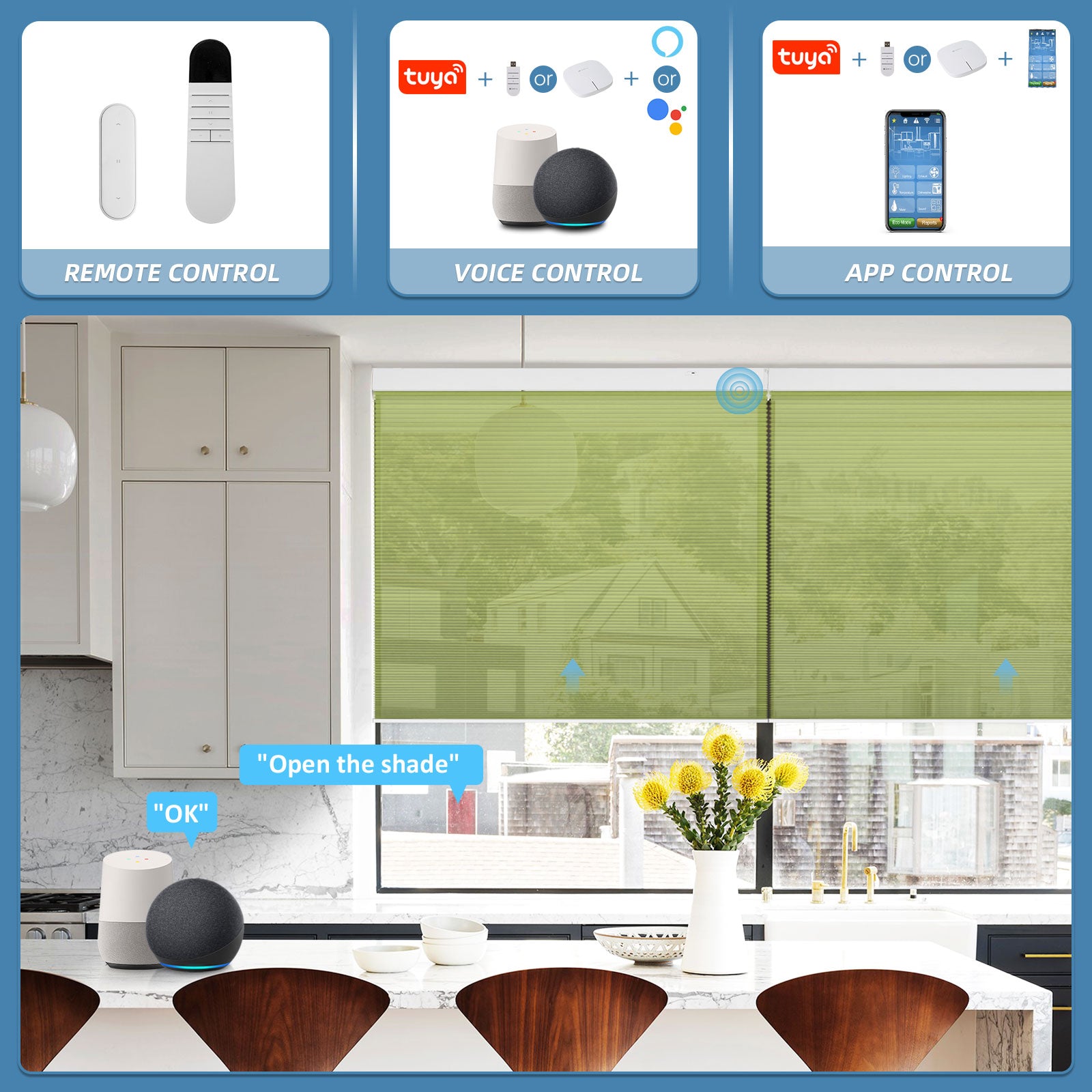 K100 Elektrisch | Lichtdurchlässige | Batterie | Wabenplissees | Nach Maß