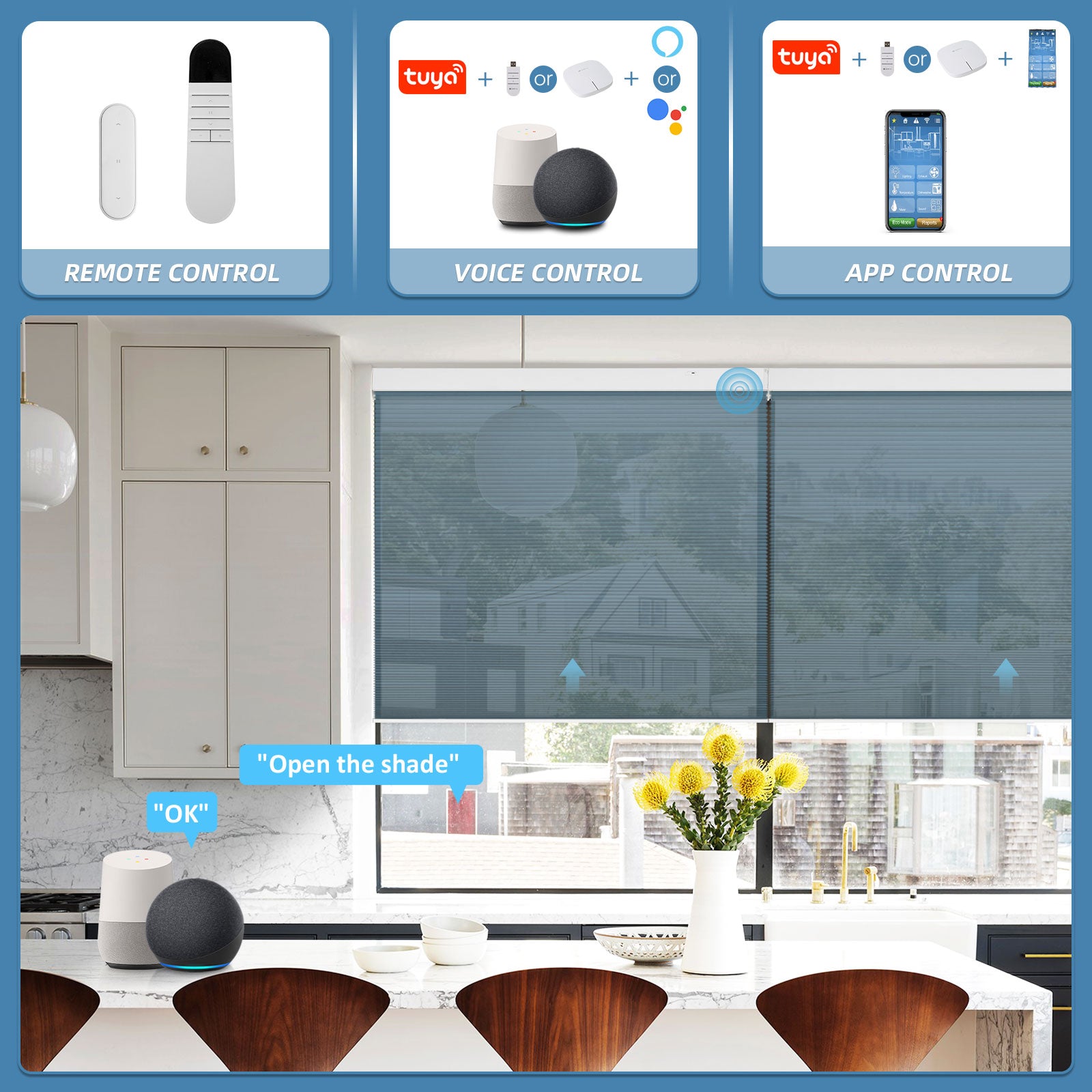 K130 Elektrisch | Lichtdurchlässige | Akku | Wabenplissees | Nach Maß