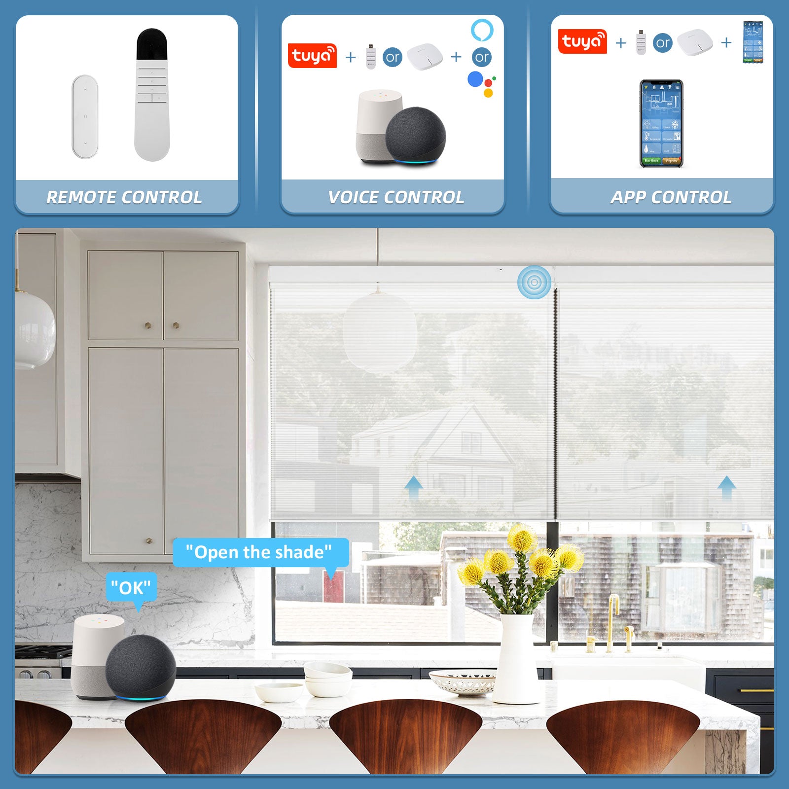 K100 Elektrisch | Lichtdurchlässige | Batterie | Wabenplissees | Nach Maß