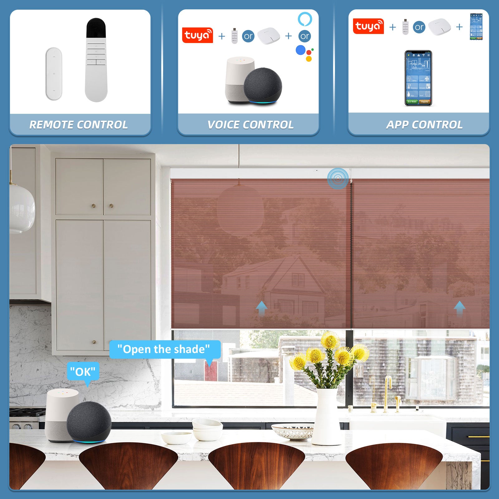 K130 Elektrisch | Lichtdurchlässige | Akku | Wabenplissees | Nach Maß