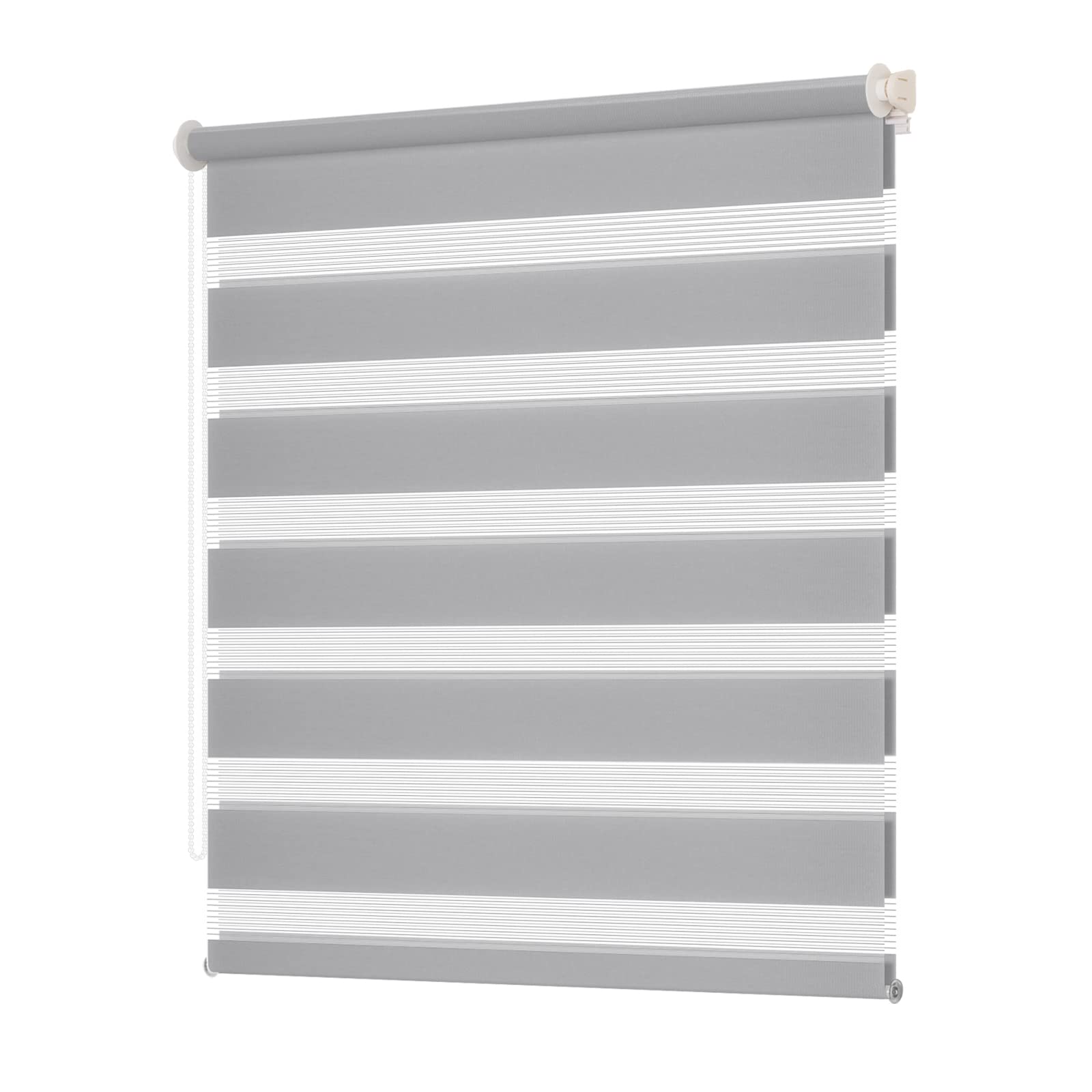 Doppelrollo Duo Rollo Klemmfix ohne Bohren Hellgrau