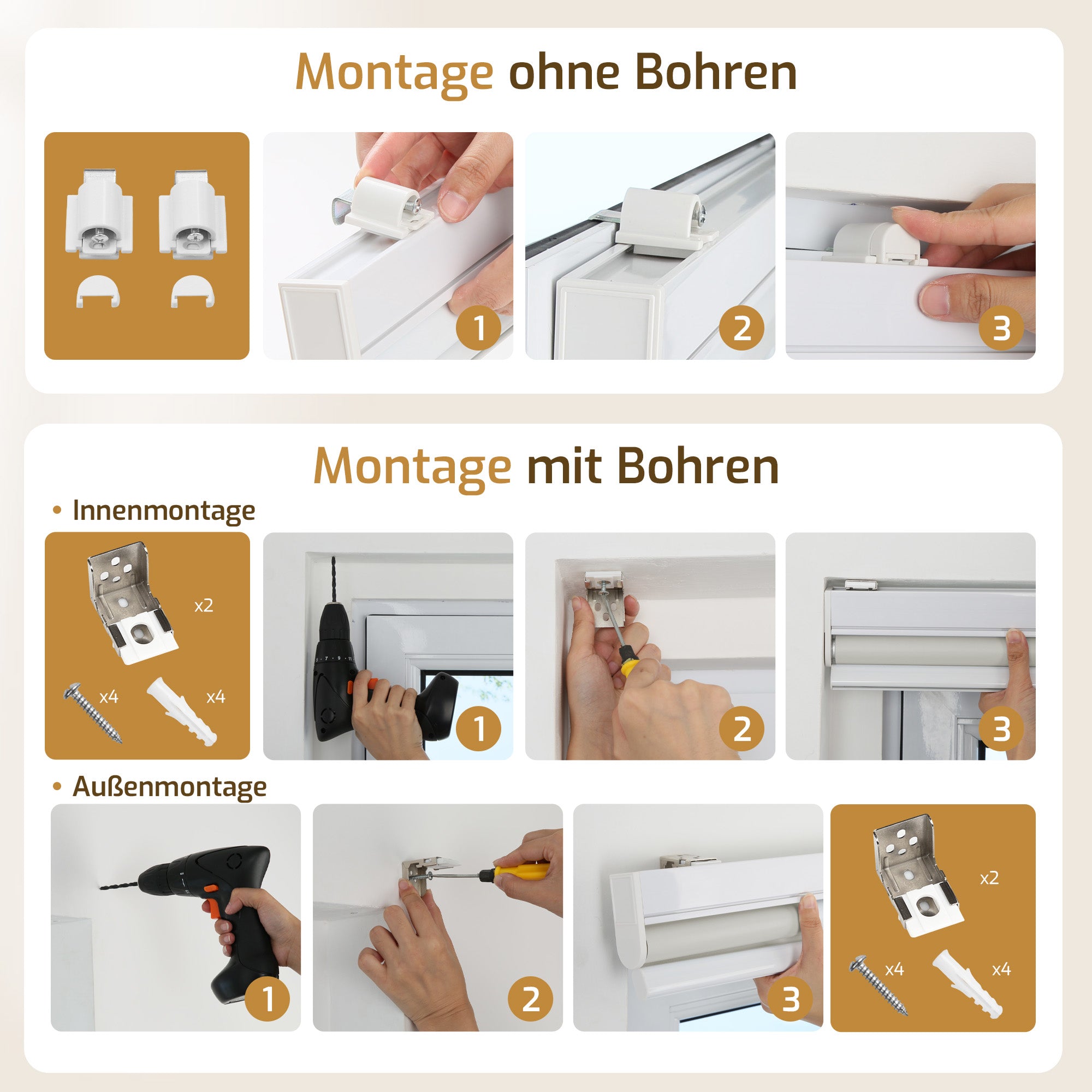 M100 Elektrisch | Verdunkelung | Batterie | Rollo | Grau | Standardgröße