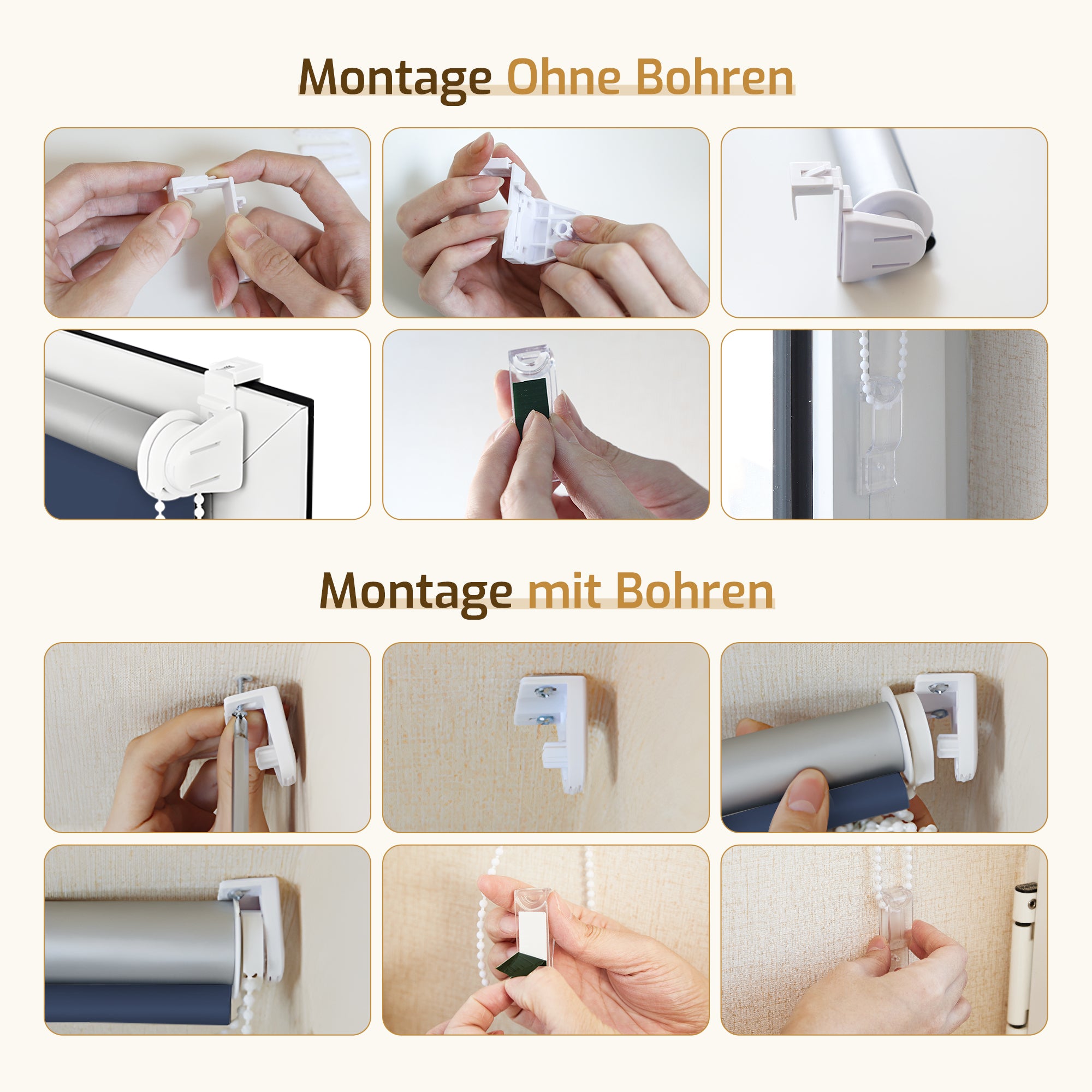 Verdunkelungsrollo Klemmfix Thermorollo ohne Bohren Dunkelblau