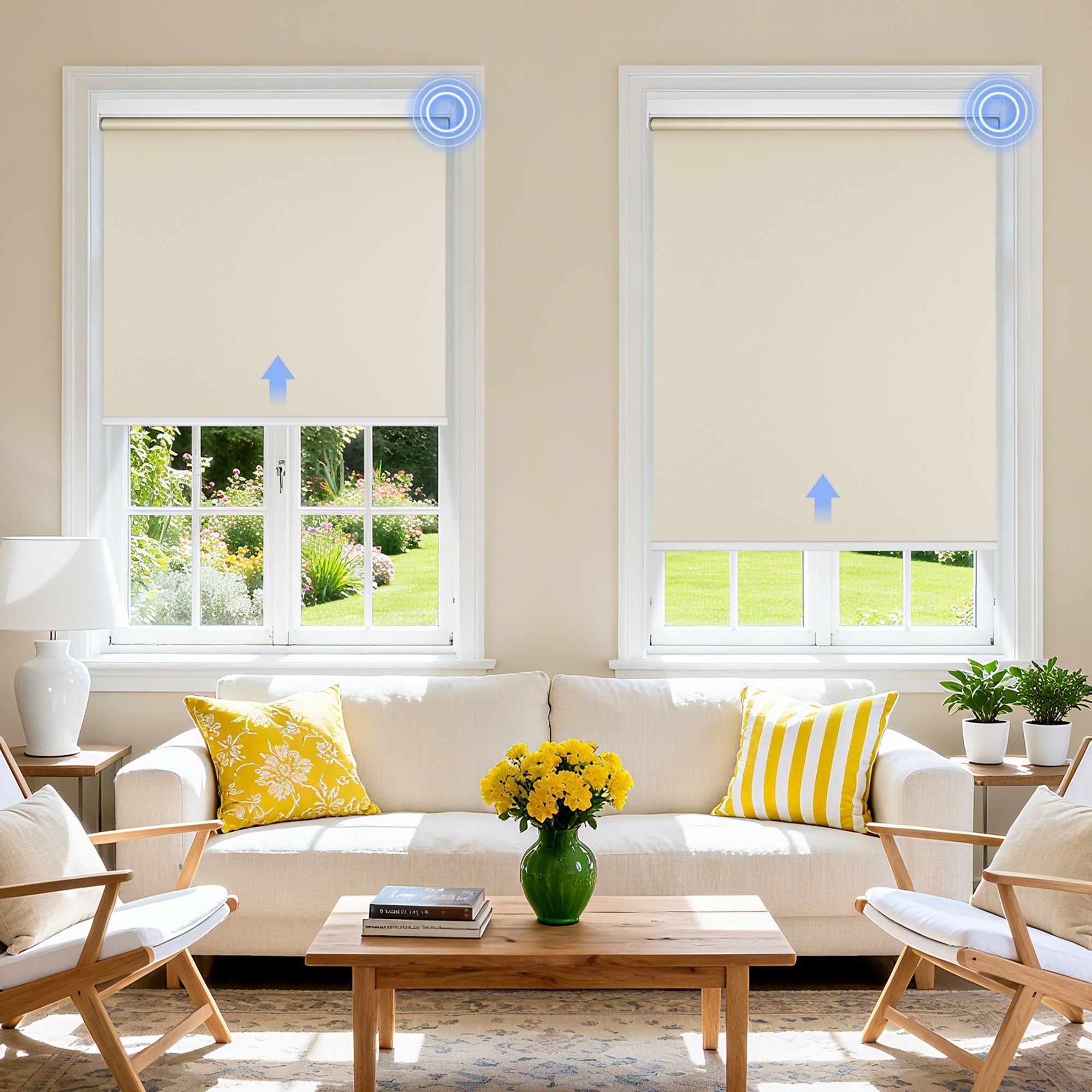 M100 Elektrisch | Verdunkelung | Batterie | Rollo | Creme | Standardgröße