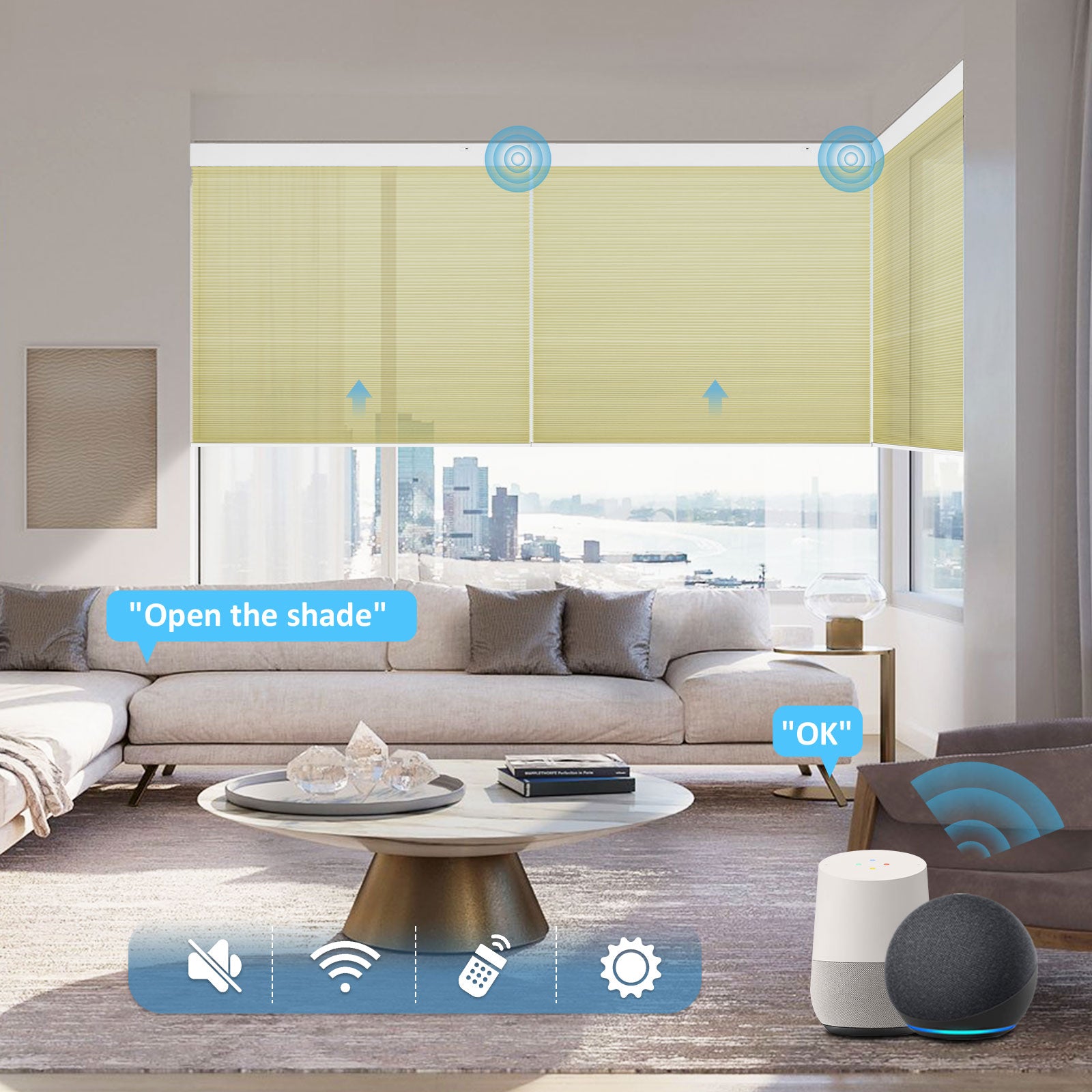 K100 Elektrisch | Lichtdurchlässige | Batterie | Wabenplissees | Nach Maß