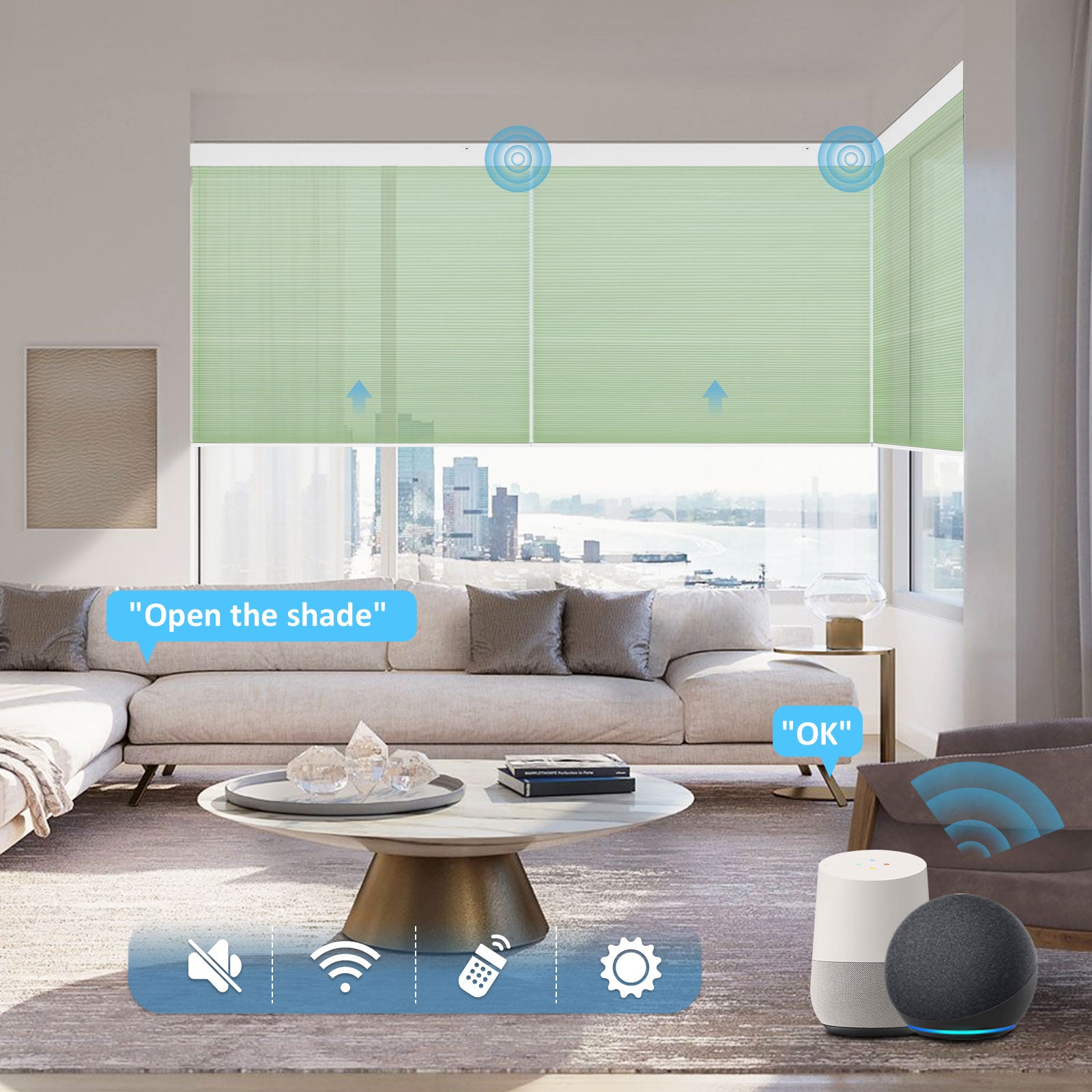 K130 Elektrisch | Lichtdurchlässige | Akku | Wabenplissees | Nach Maß