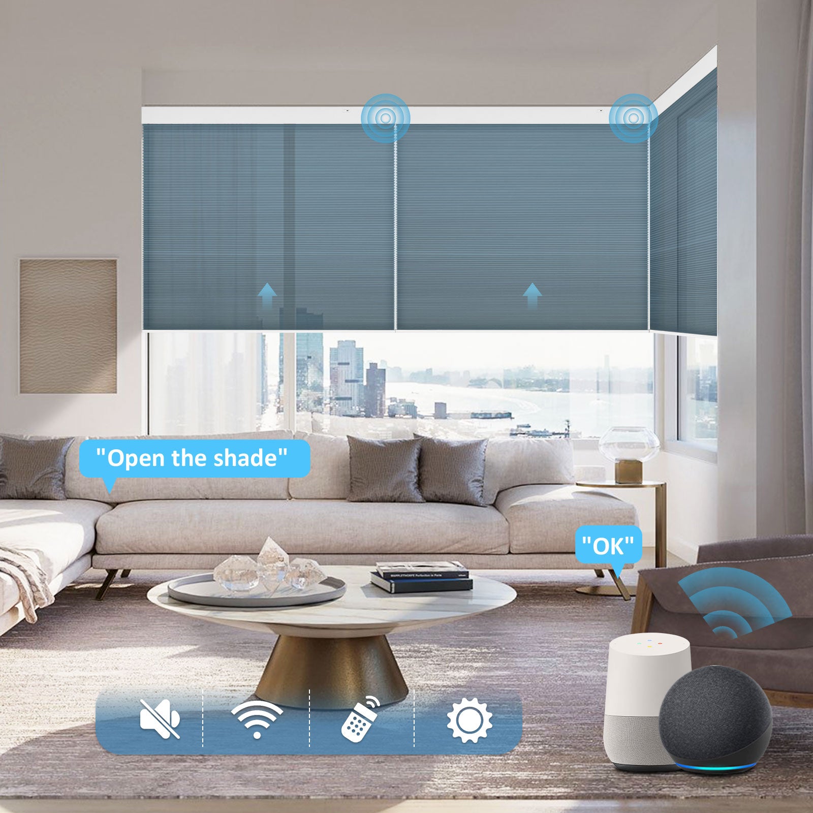 K130 Elektrisch | Lichtdurchlässige | Akku | Wabenplissees | Nach Maß