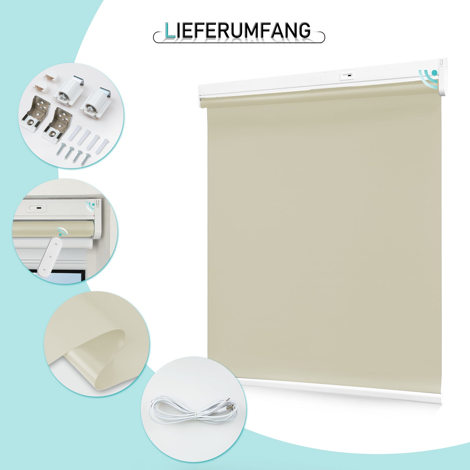 M130 Elektrisch | Verdunkelung | Akku | Rollo | Nach Maß