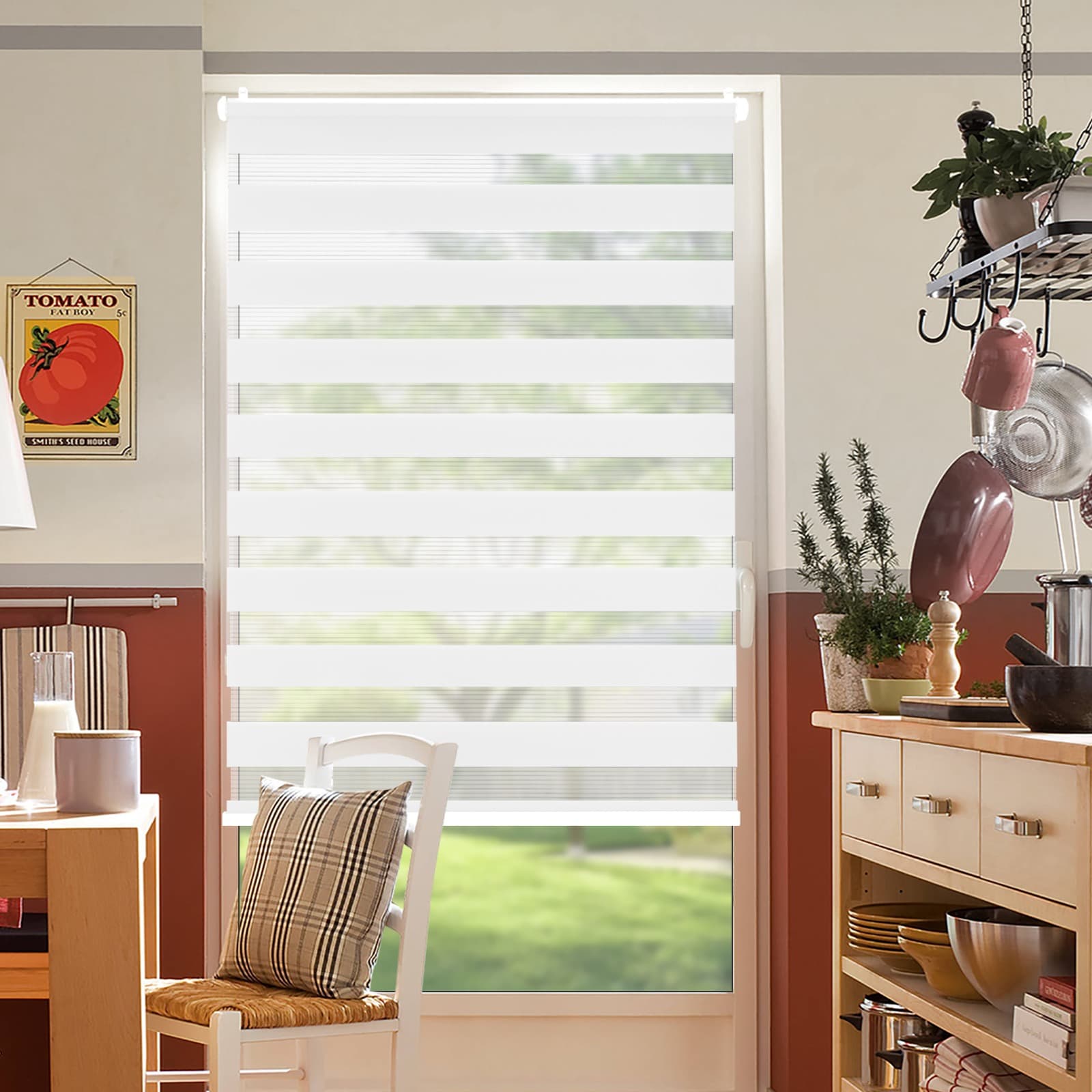 Doppelrollo Schnurlos Klemmfix ohne Bohren Duo Drücken Und Ziehen Weiß