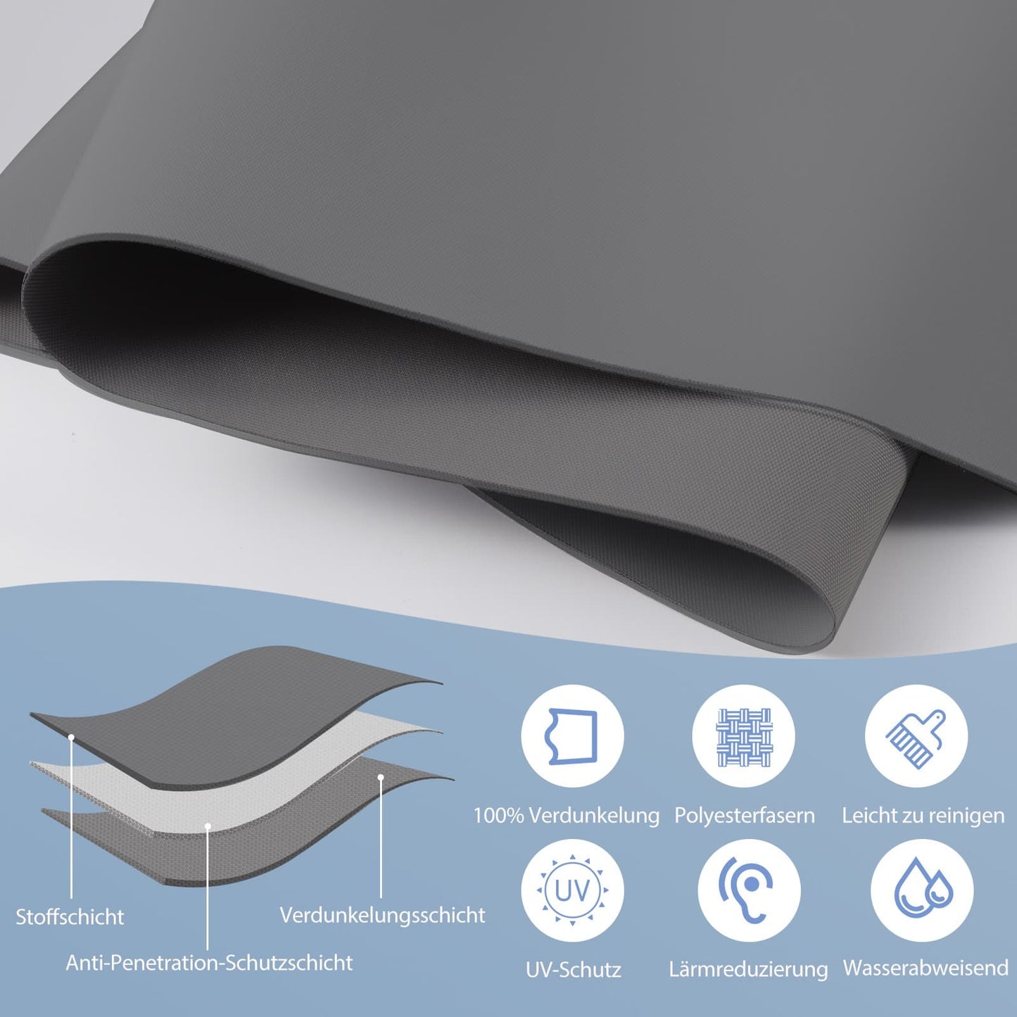 M100 Elektrobetriebene | Verdunkelung | Trockenbatterie | Rollo | Dunkelgrau | Standardgrosse