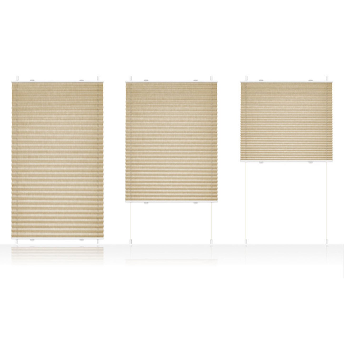 Verdunkelnd ohne Bohren Klemmfix Faltrollo Plissee Hell Beige
