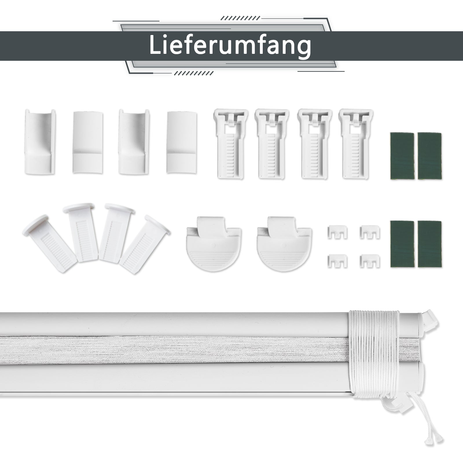 Verdunkelnd ohne Bohren Klemmfix Faltrollo Plissee Hellgrau