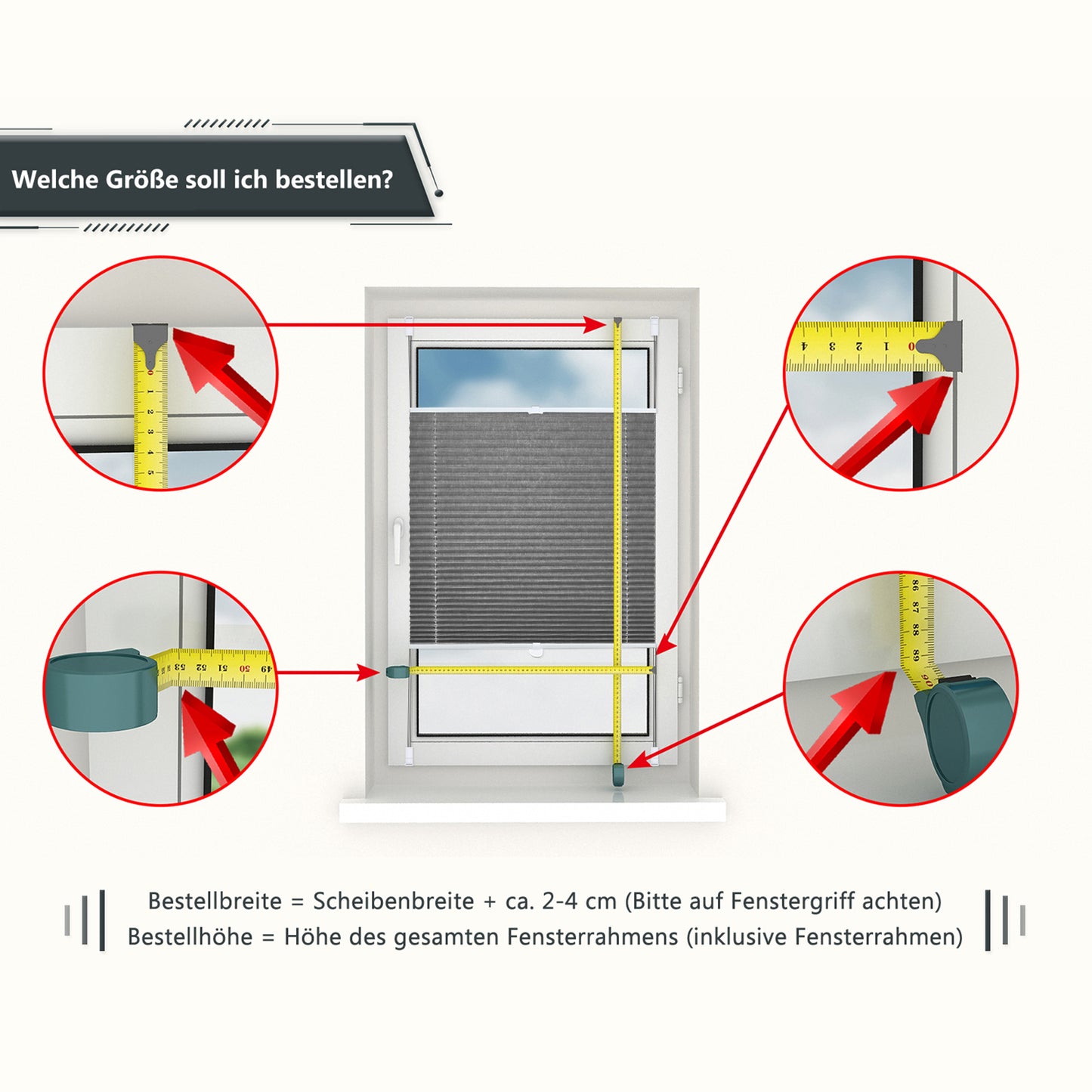 Verdunkelnd ohne Bohren Klemmfix Faltrollo Plissee Schwarzgrau