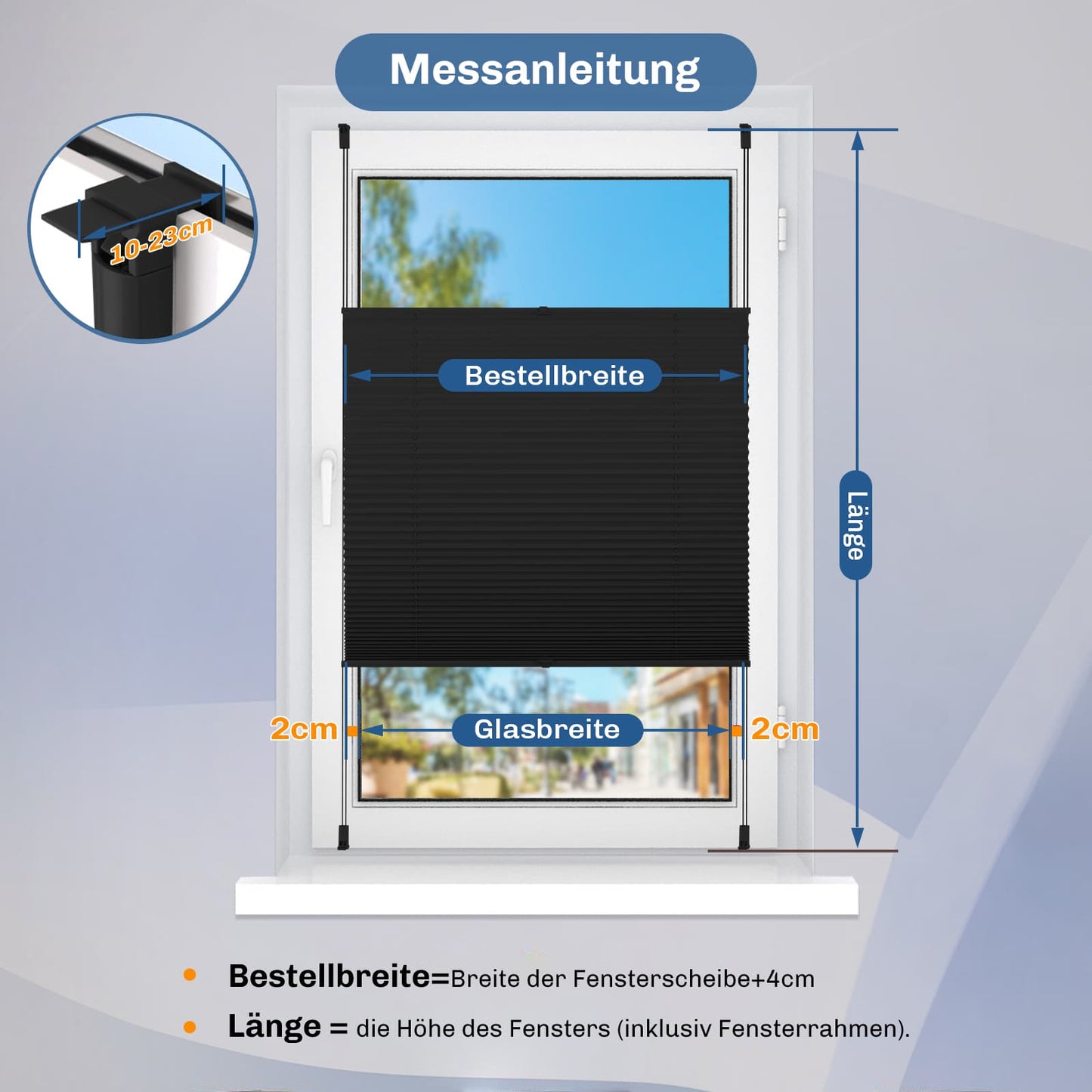 Verdunkelnd ohne Bohren Klemmfix Faltrollo Plissee Schwarz