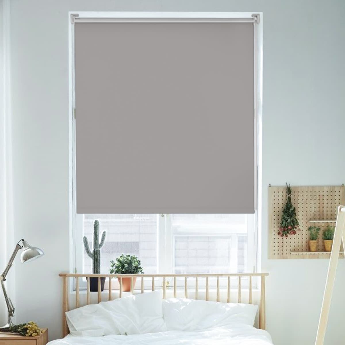 Verdunkelungsrollo Klemmfix Thermorollo ohne Bohren Hellgrau