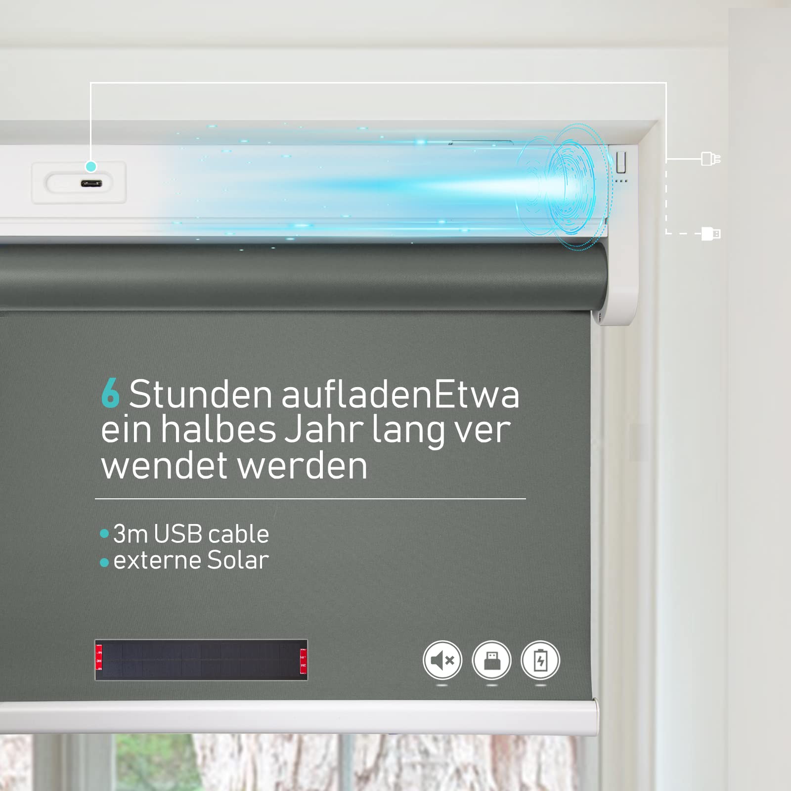 M130 Elektrisch | Verdunkelung | Akku | Rollo | Nach Maß