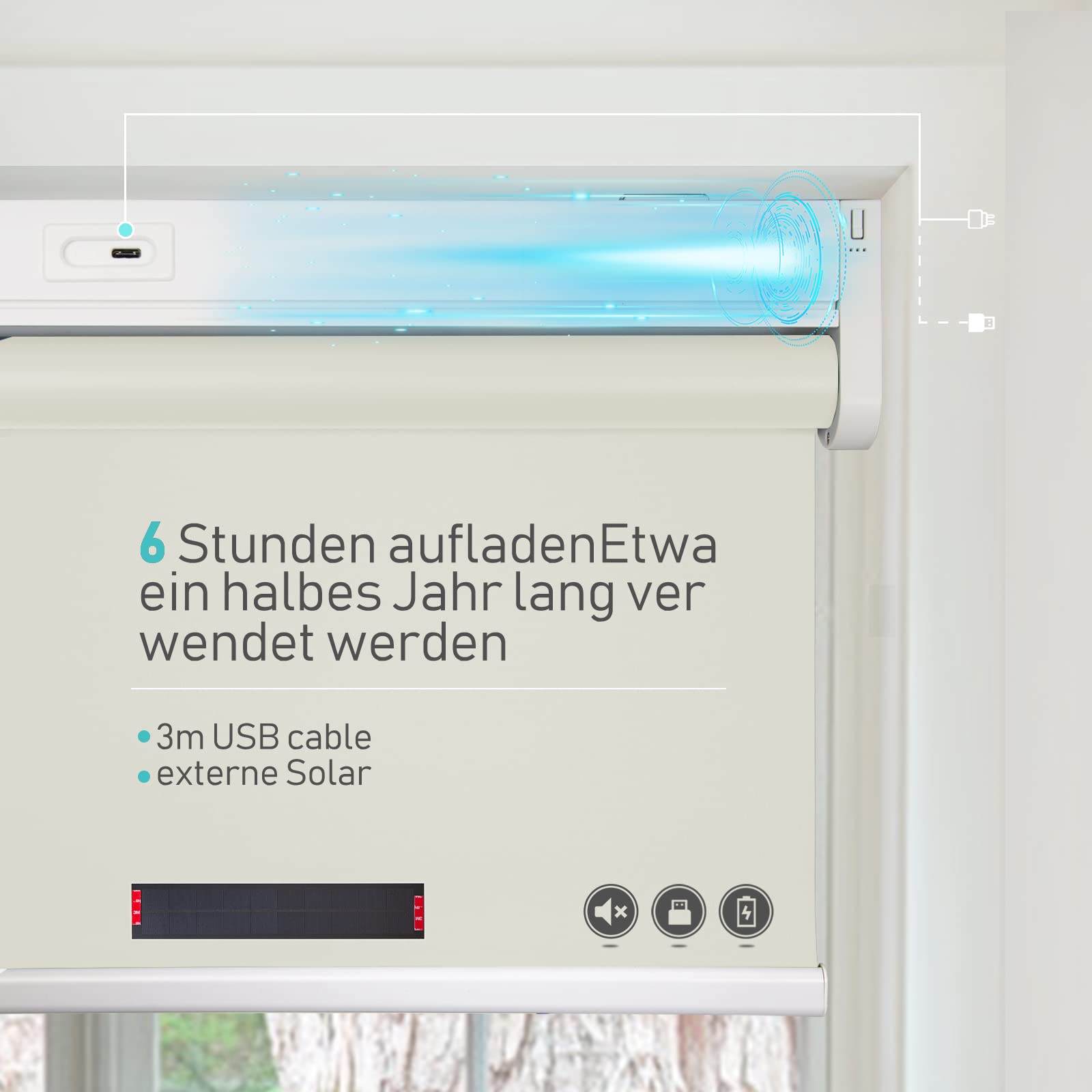 M130 Elektrisch | Verdunkelung | Akku | Rollo | Nach Maß