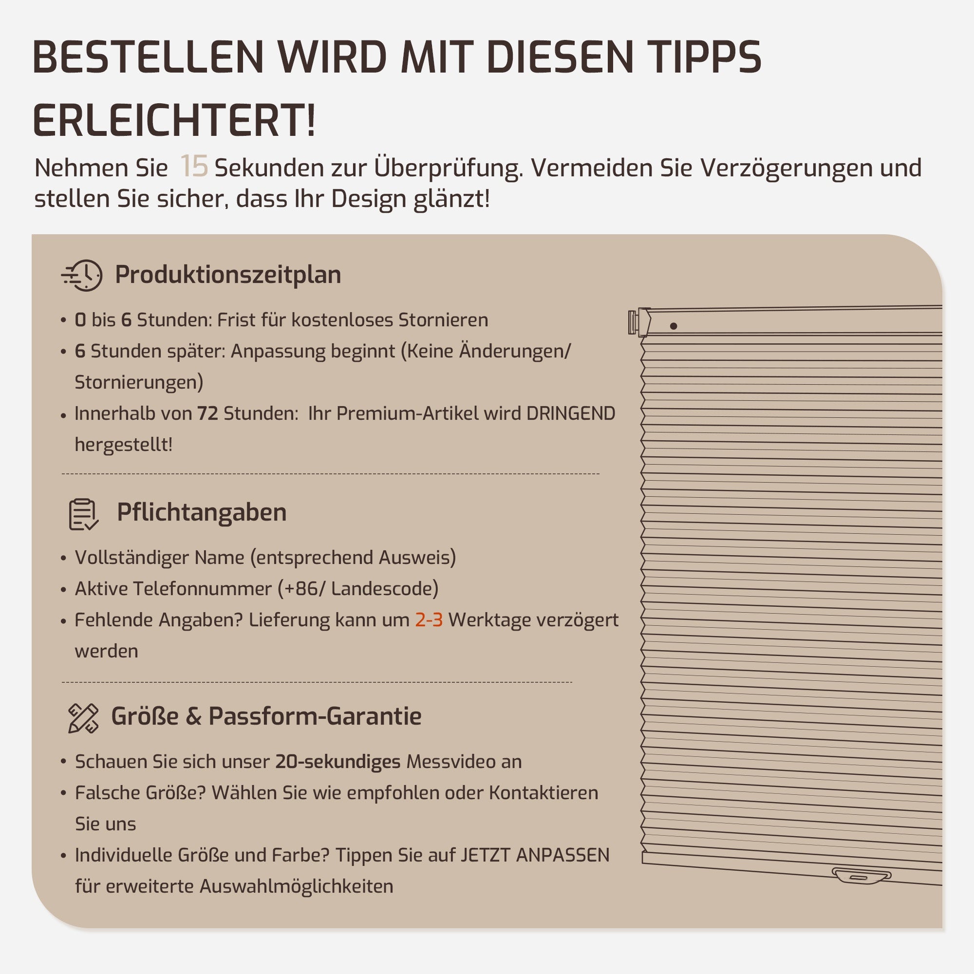 Ohne Bohren | Schnurlos | Lichtdurchlässig | Freistopp | Wabenplissee | Weiß-Weiß