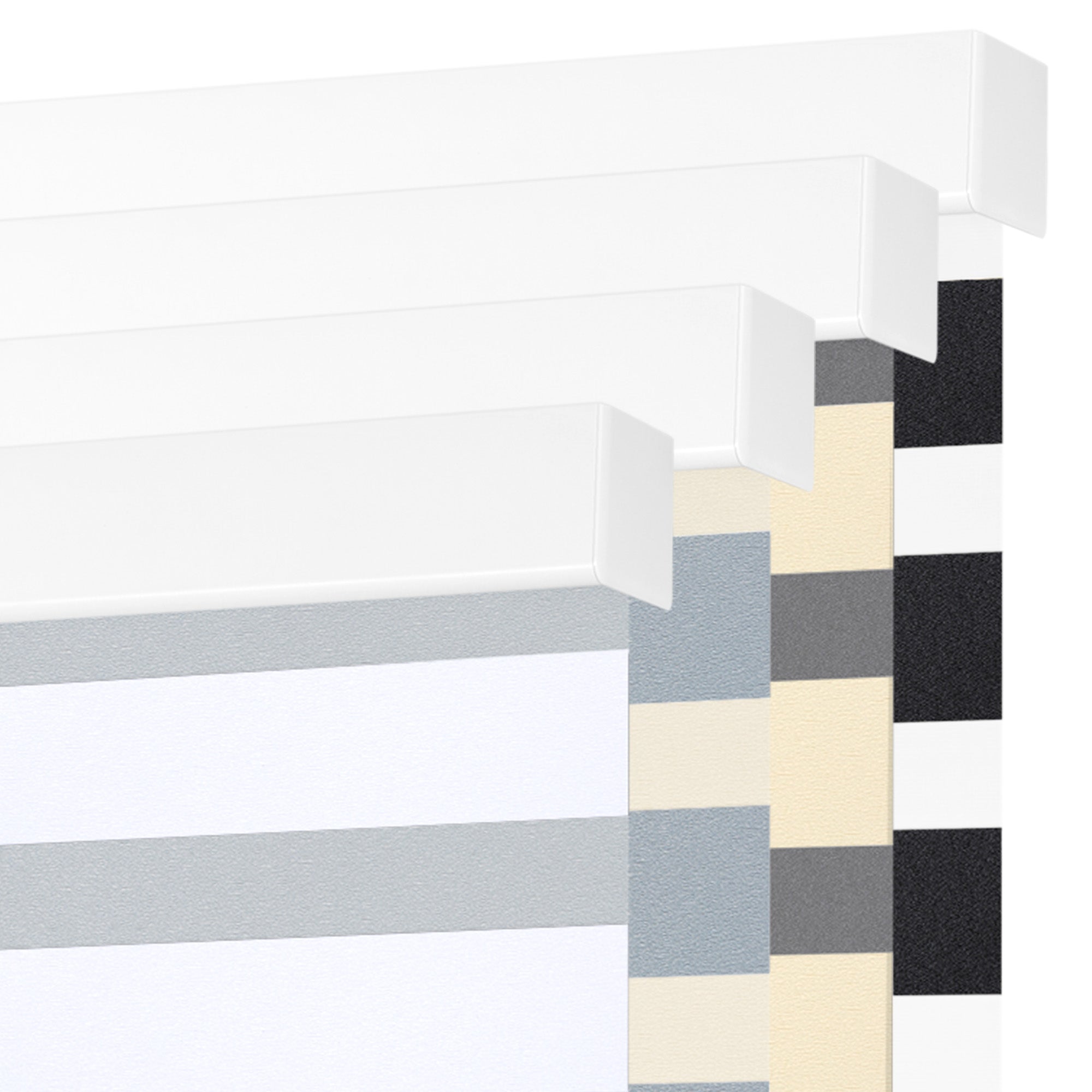 Schnurlos | Lichtdurchlässig | Kassette | Freistopp | Zebra Rollo | Maßanfertigung